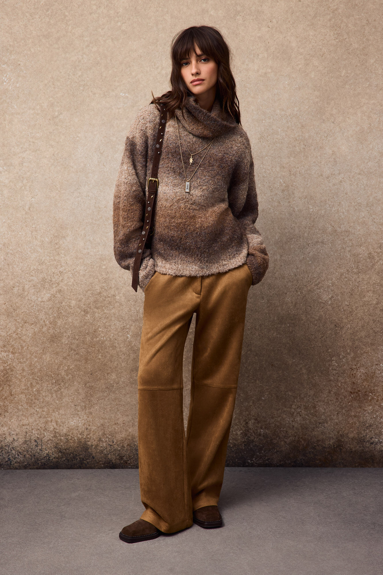 Slowlove Multicoloured boucl&eacute; jumper Dark brown