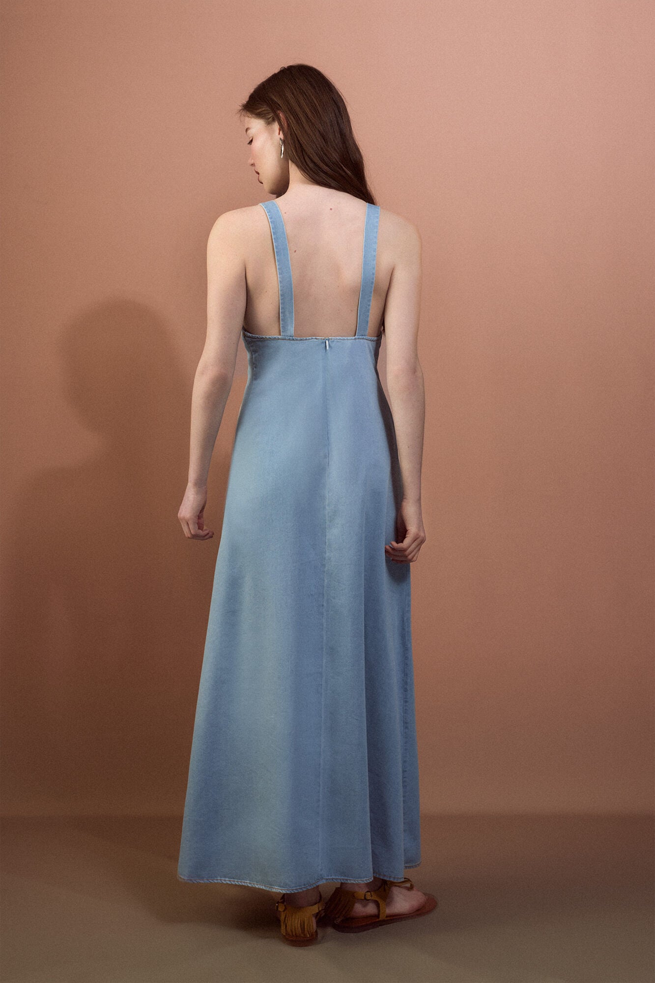 Slowlove Vestido tirantes Tencel Azul