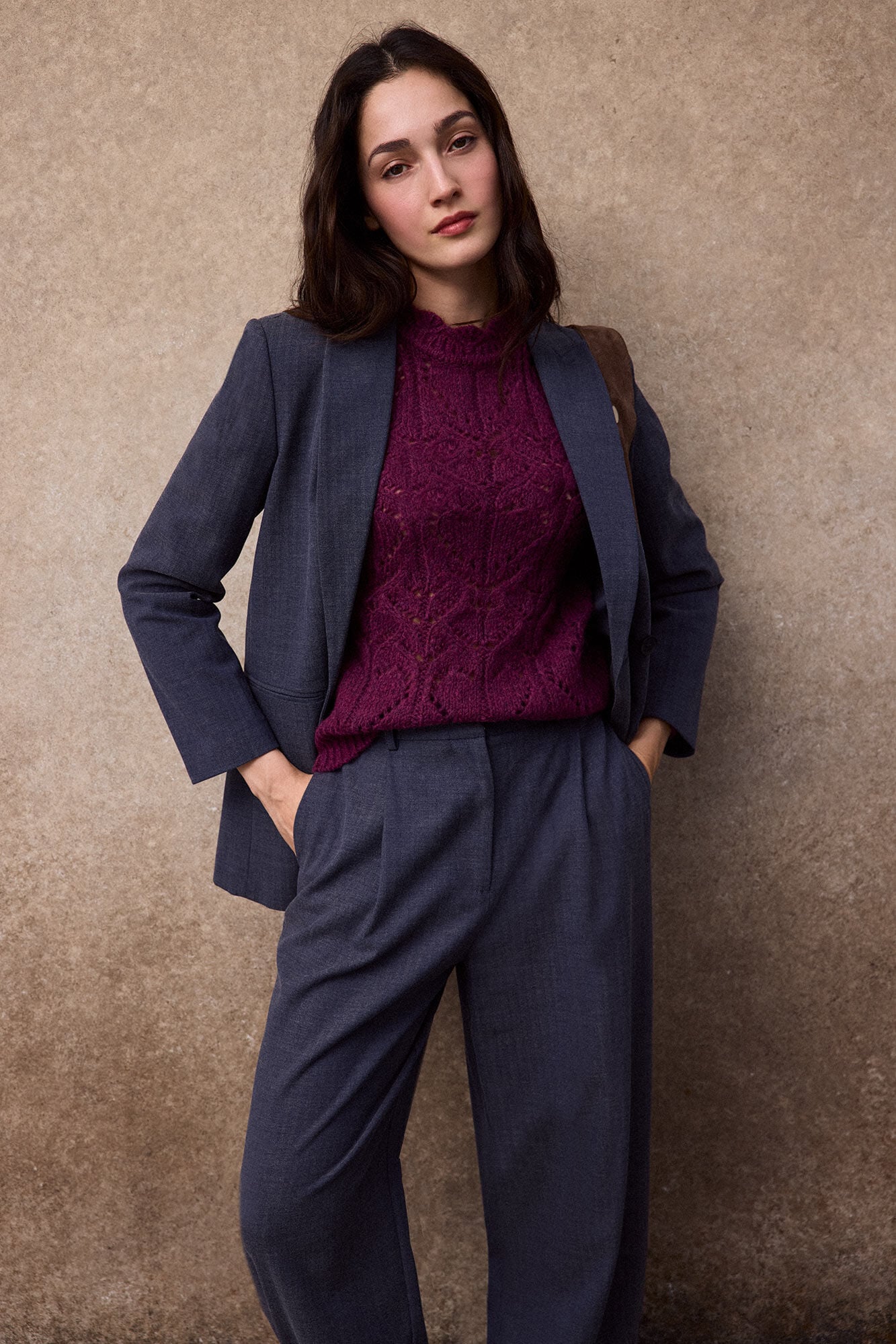 Slowlove Openwork knit jumper Lilac