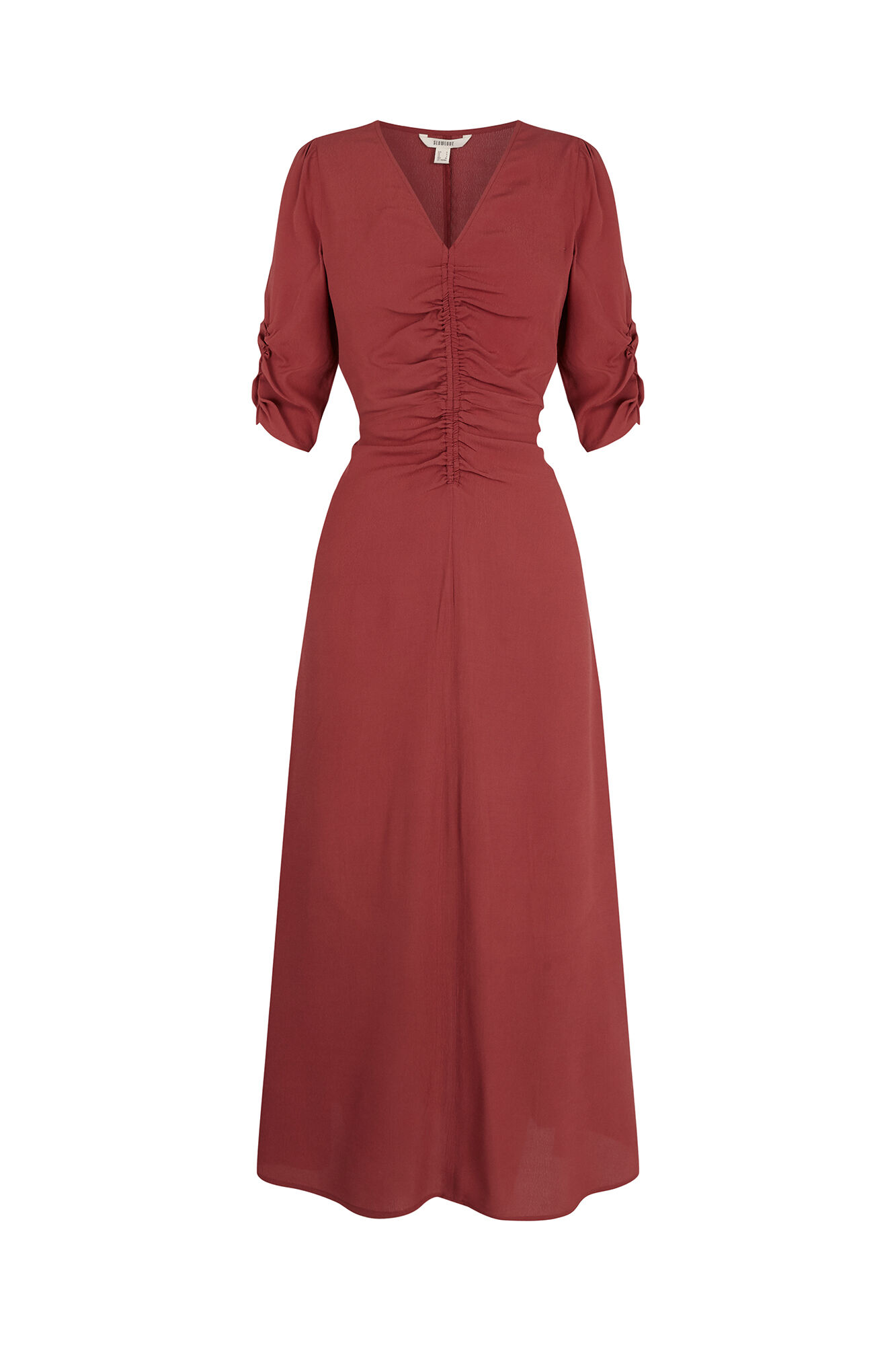 Slowlove Vestido estampado manga francesa Coral