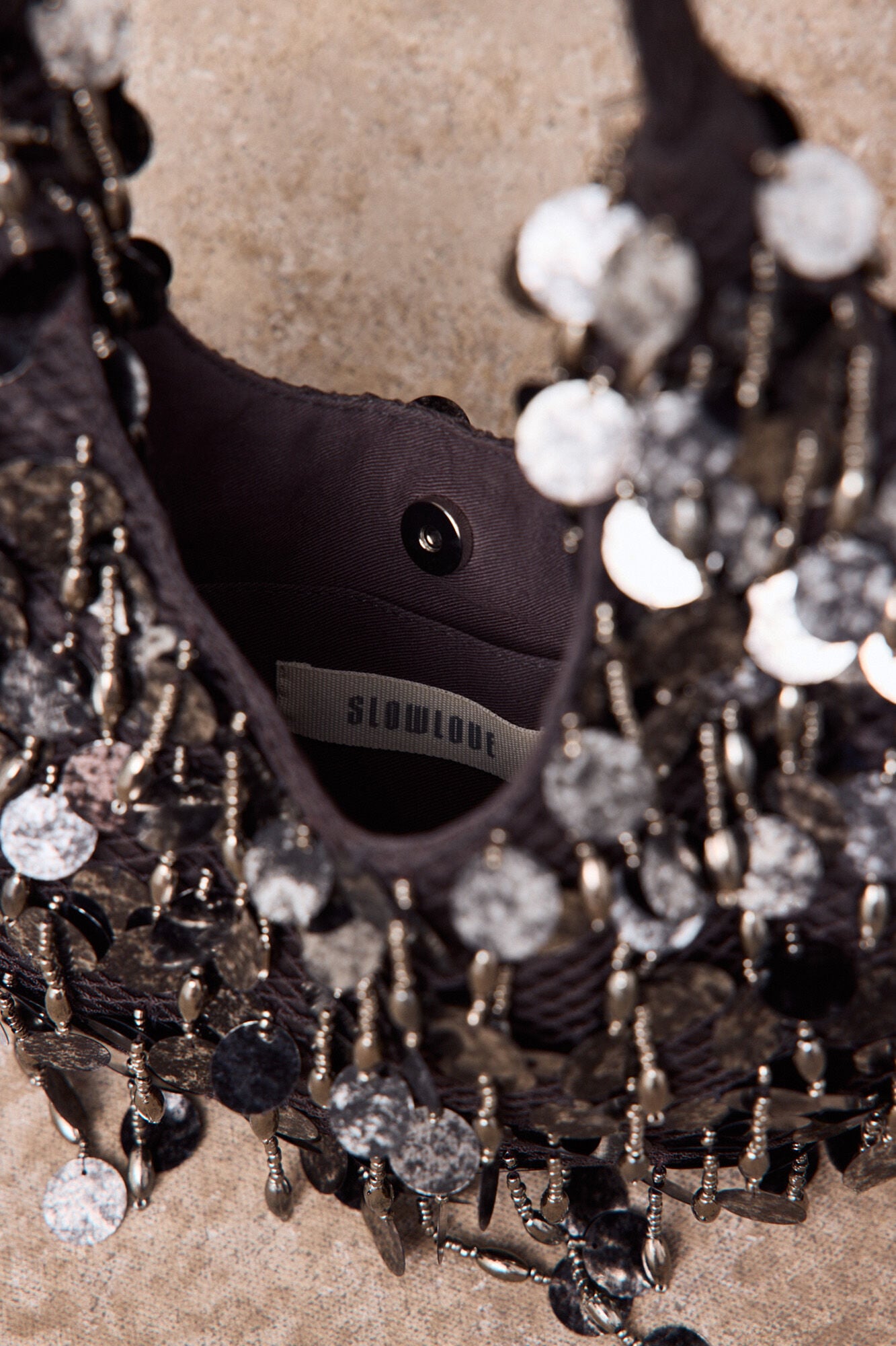 Slowlove Mini sequin handbag Grey