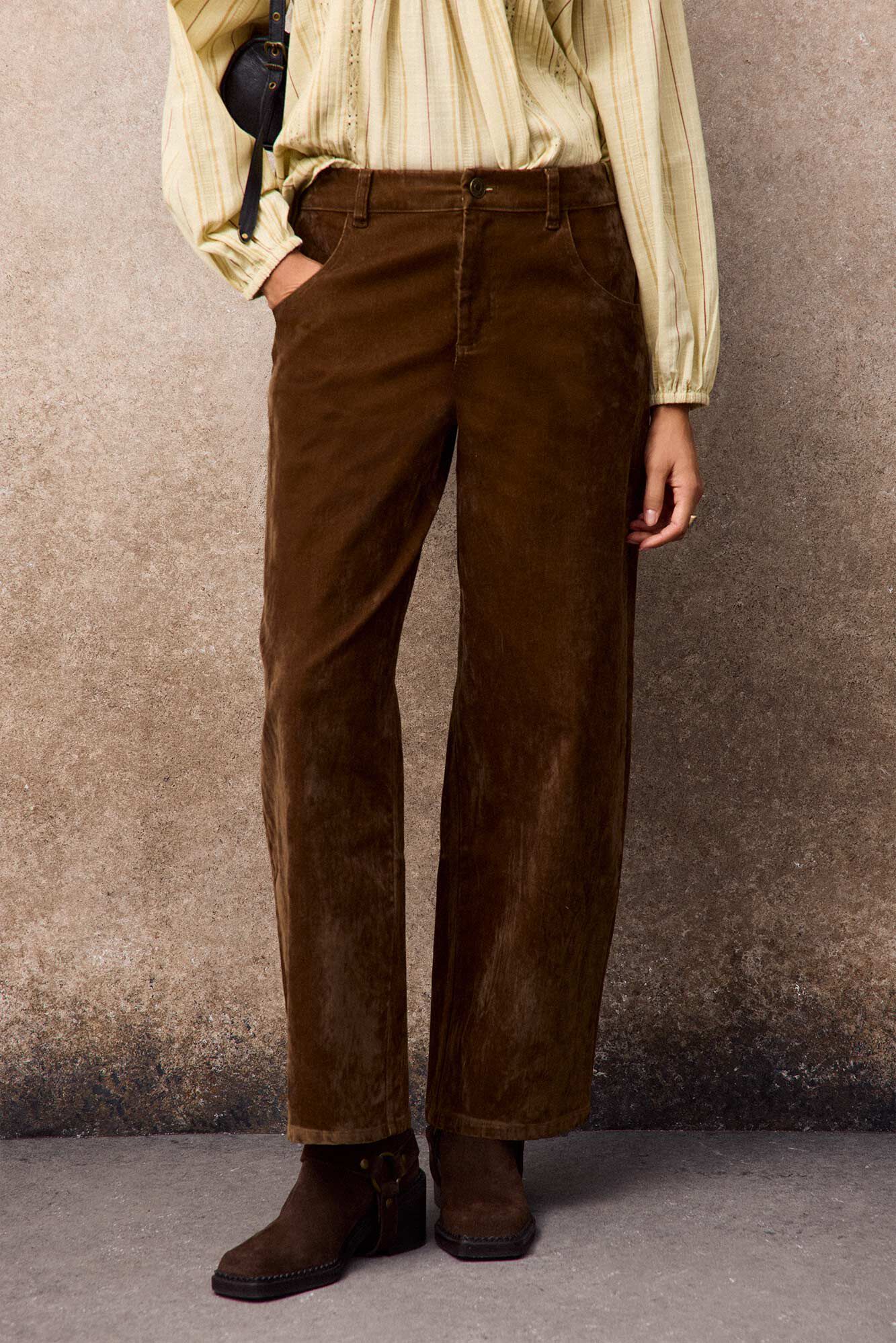 Slowlove Jeans barrel de veludo