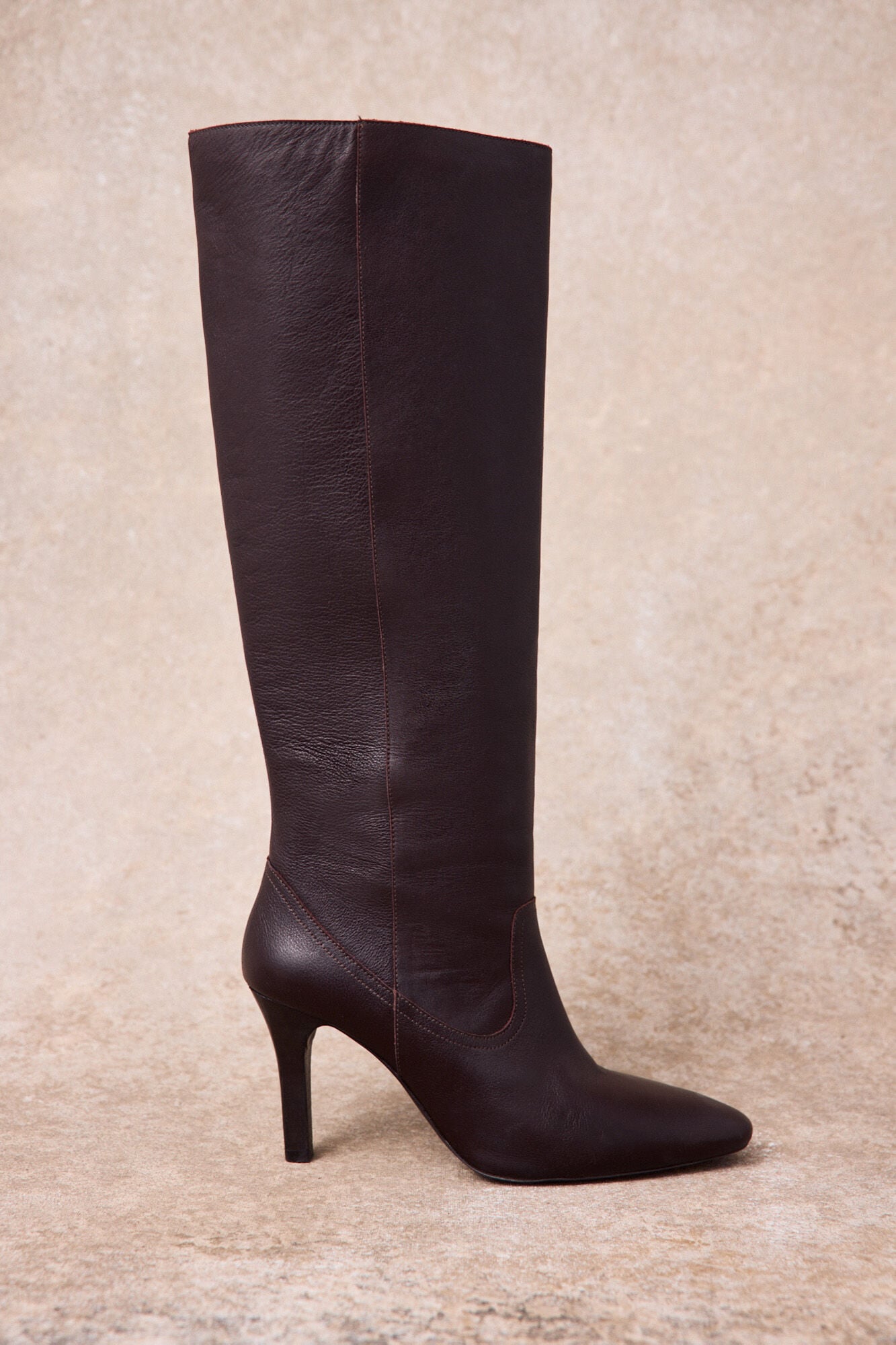 Slowlove Bota alta piel Granate