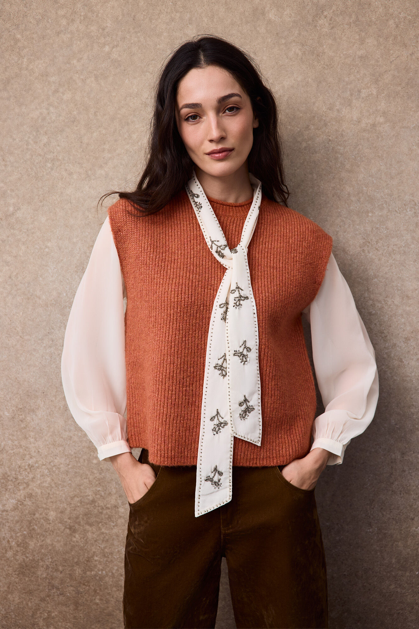 Slowlove Colete intarsia de blocos