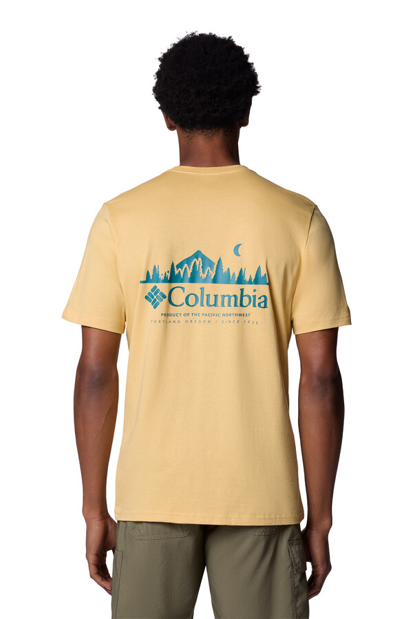 Camiseta Básica Columbia Para Hombre - 100% Algodón, Cuello Redondo, Logo Serigrafiado - Corte Clásico, Manga Corta