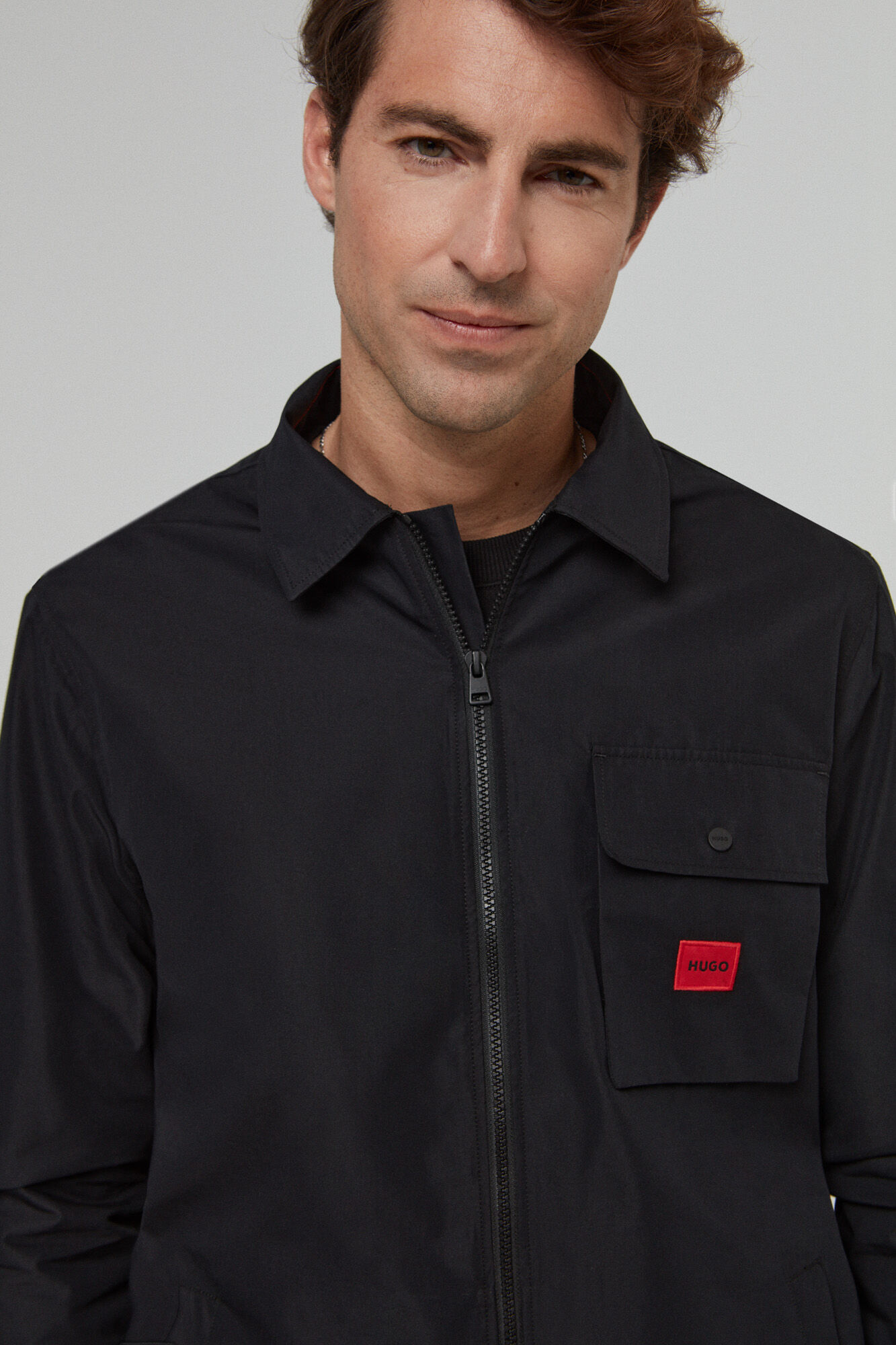HUGO Canvas overshirt black