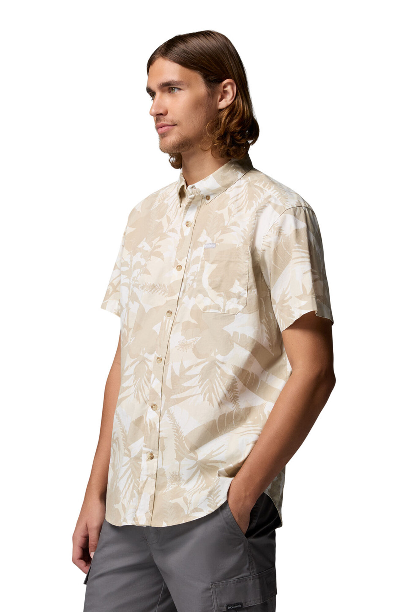 Columbia Camisa estampada de manga corta blanco