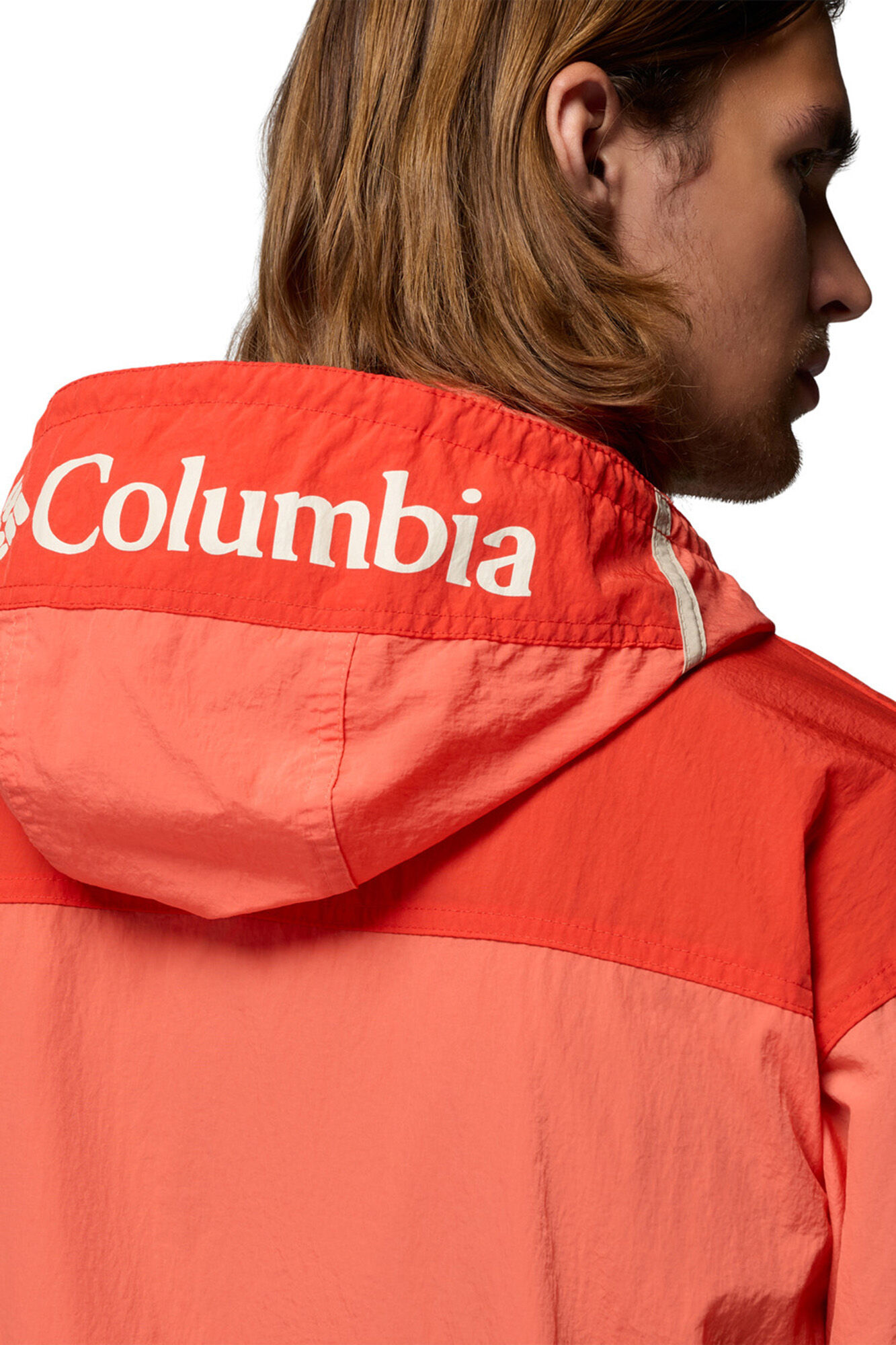 Columbia Anoraque corta-vento vermelho
