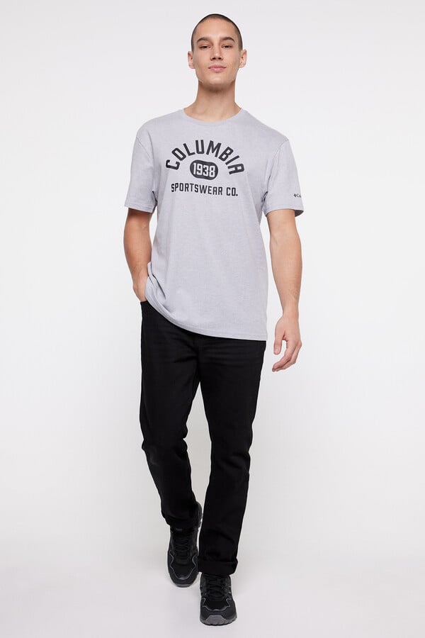 Springfield T-shirt de manga curta com logótipo da Columbia cinza