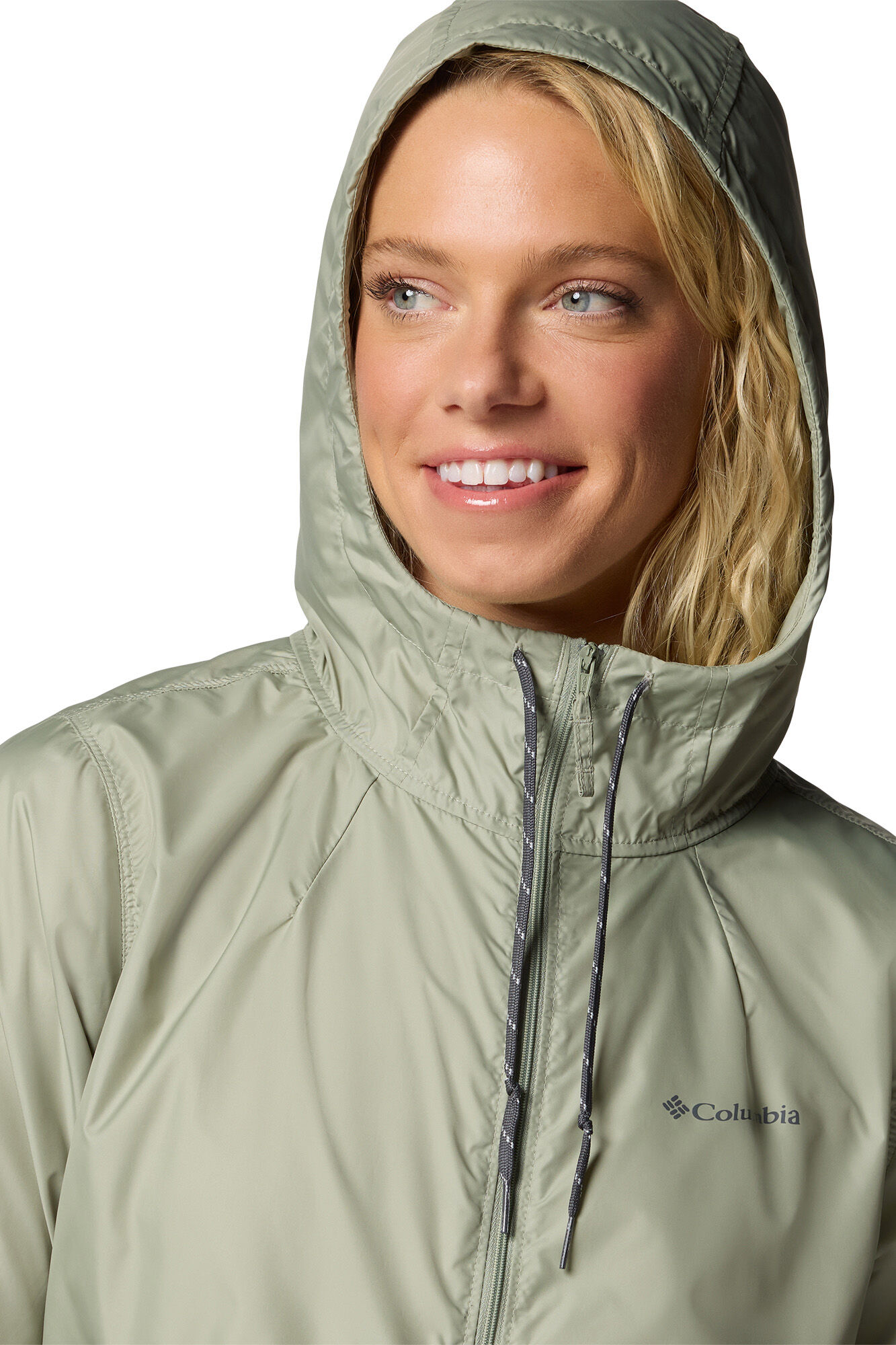 Columbia Cortavientos con capucha kaki