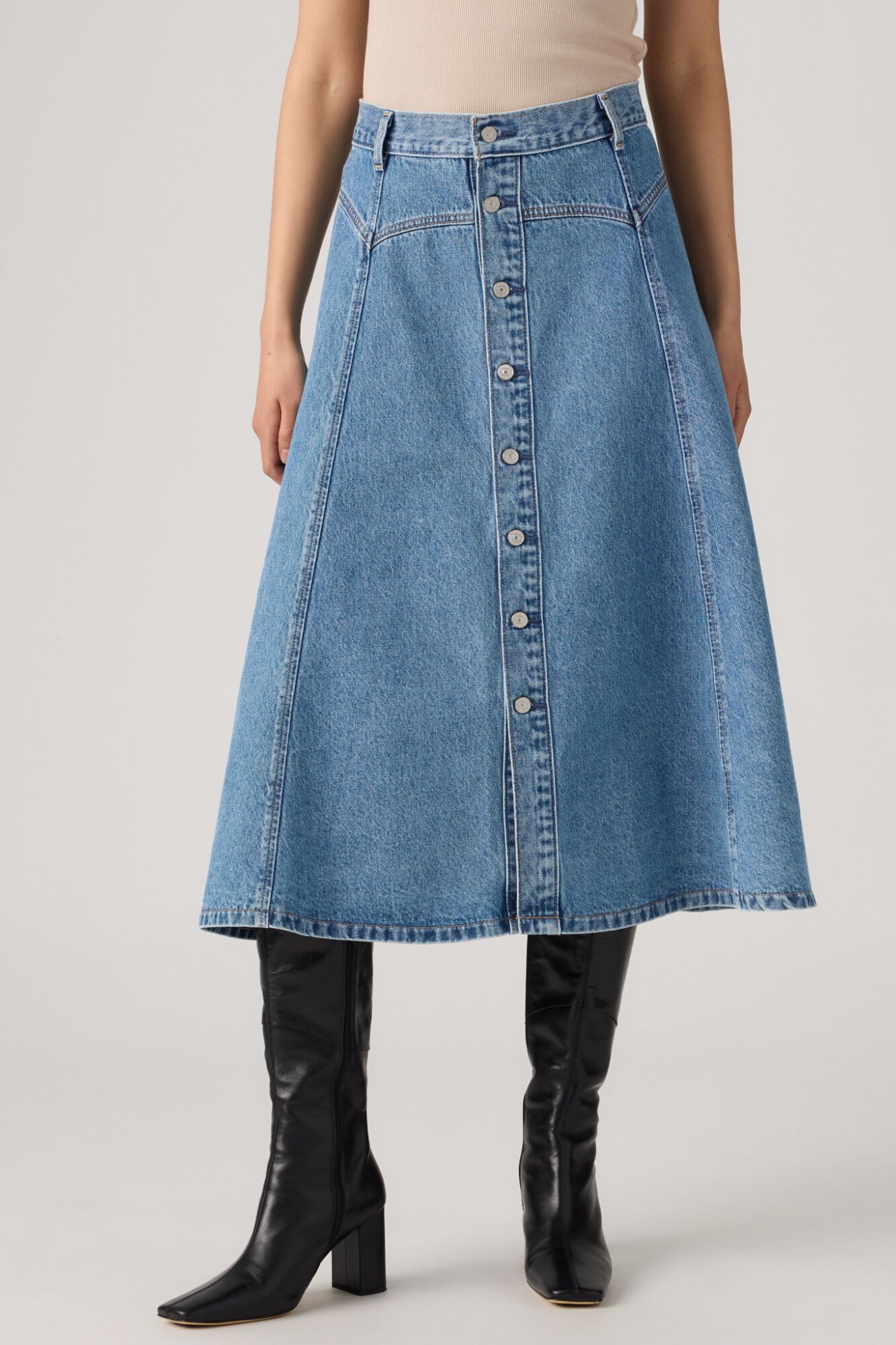 Levi's Falda vaquera midi azul