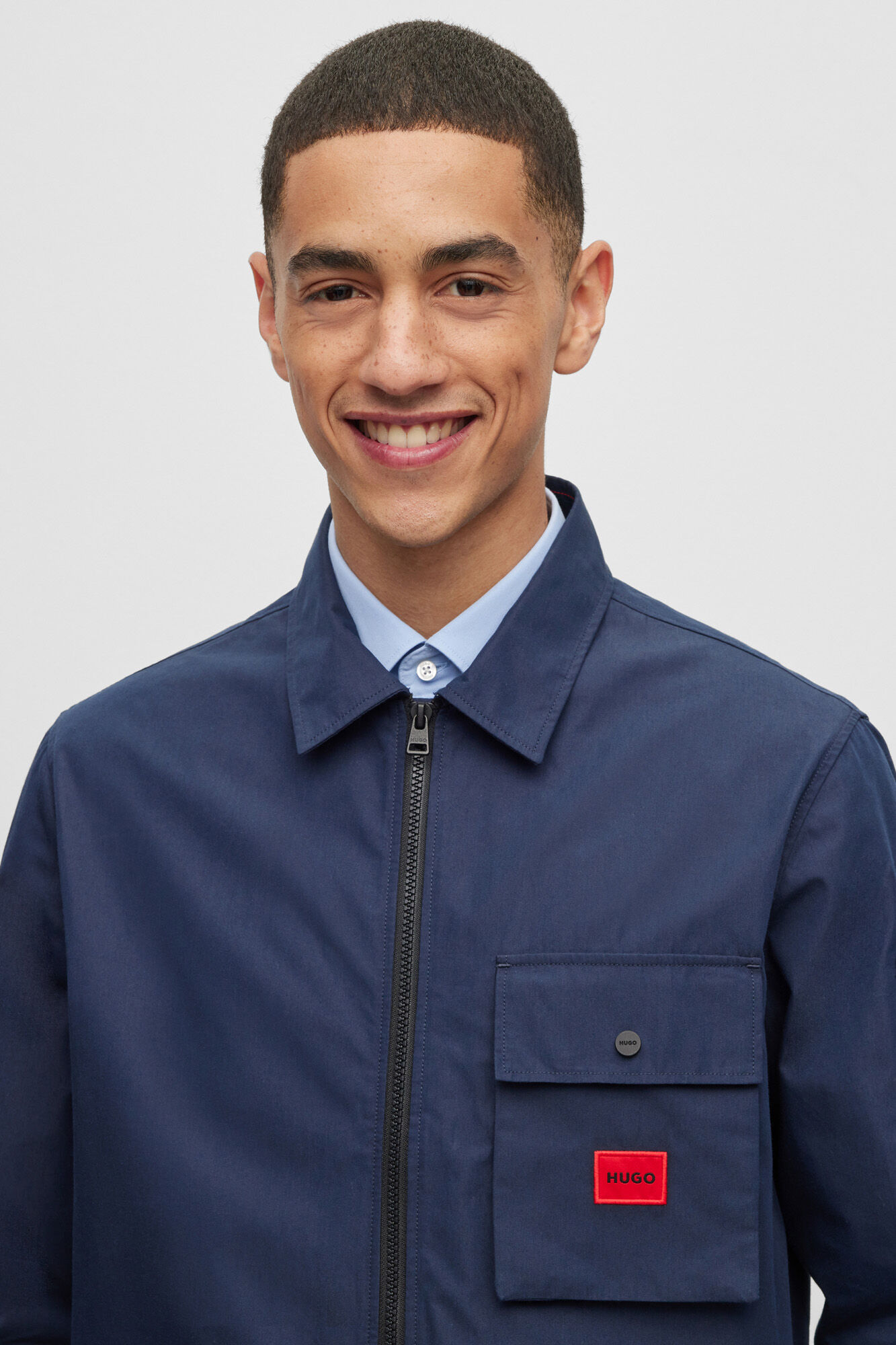 HUGO Canvas overshirt blue