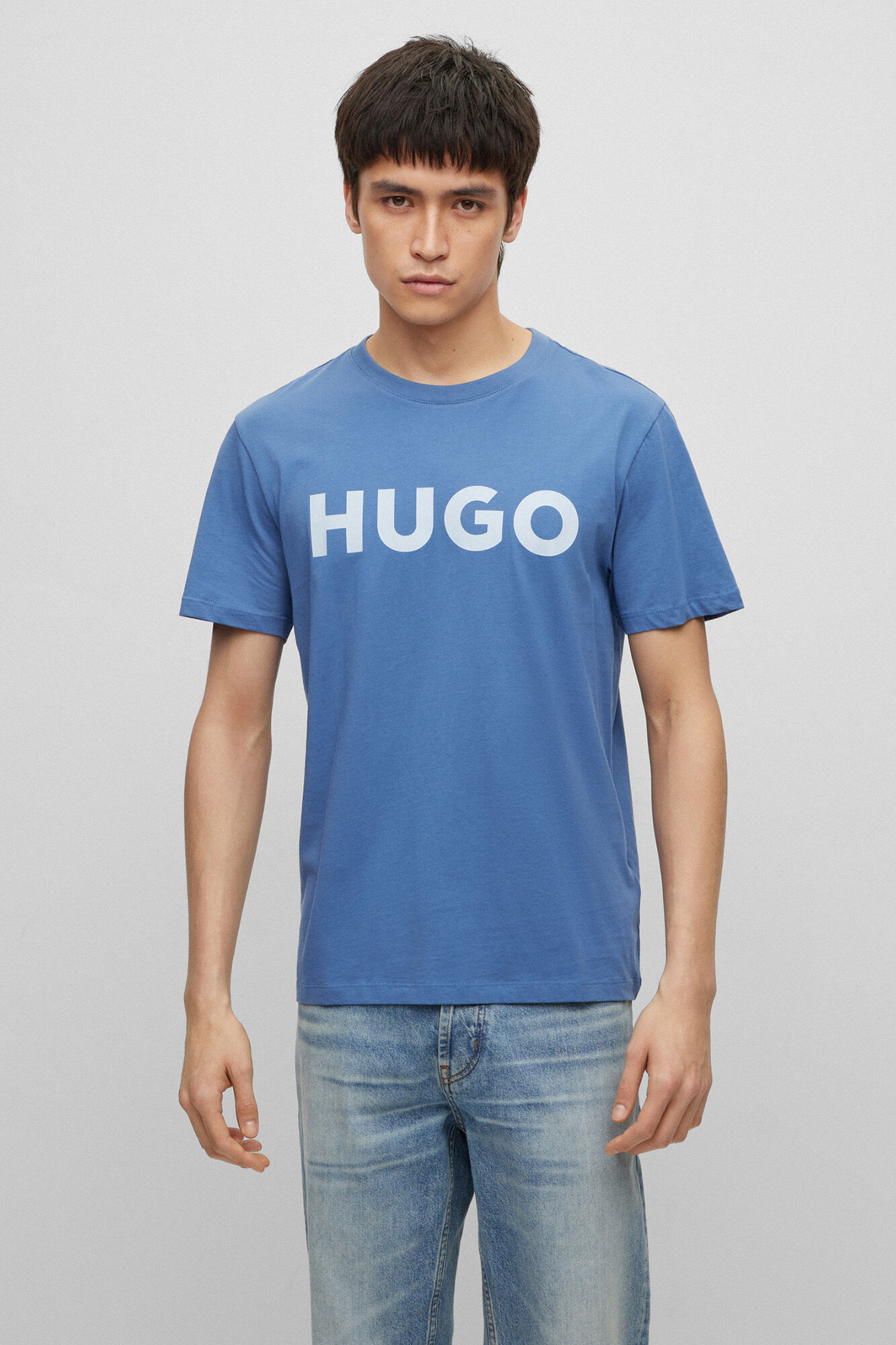 HUGO T-shirt de manga curta azul