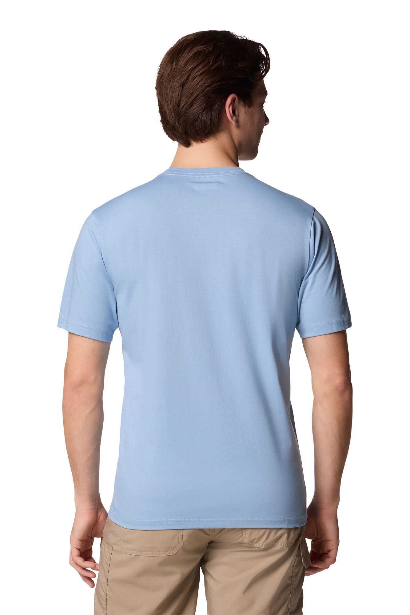 Columbia Camiseta de manga corta de algod&oacute;n org&aacute;nico Basic Logo&trade; de Columbia para hombre azul