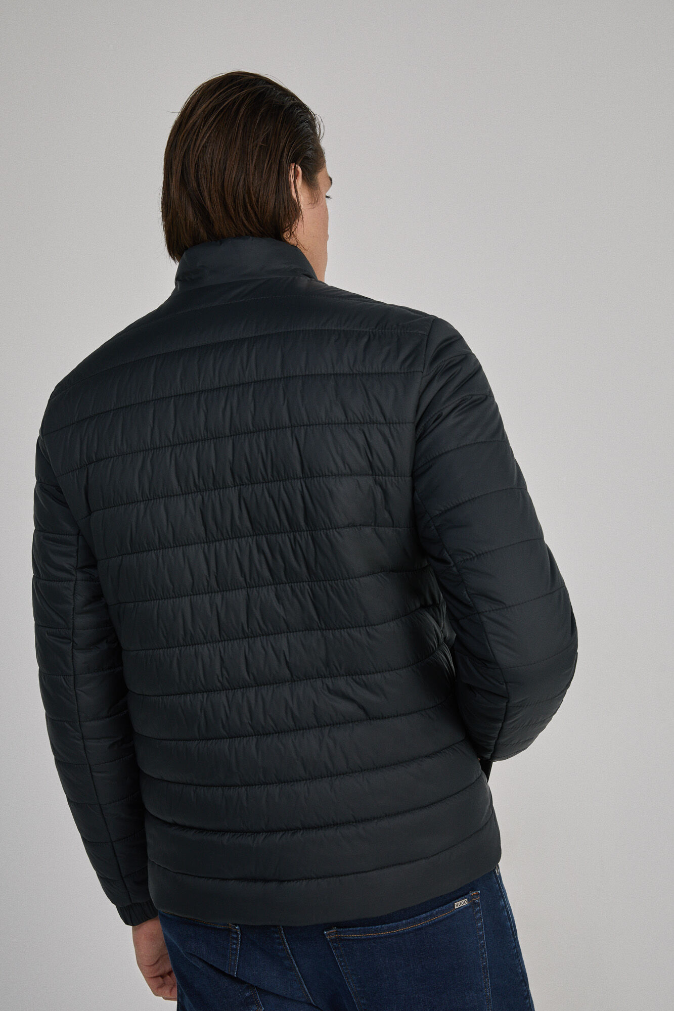 HUGO Plumas ligero pu&ntilde;os el&aacute;sticos negro