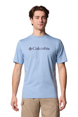 Columbia Camiseta de manga corta de algod&oacute;n org&aacute;nico Basic Logo&trade; de Columbia para hombre azul
