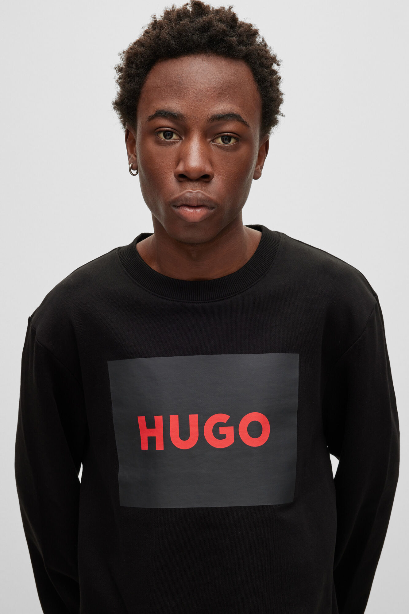 HUGO Jersey cuello redondo negro