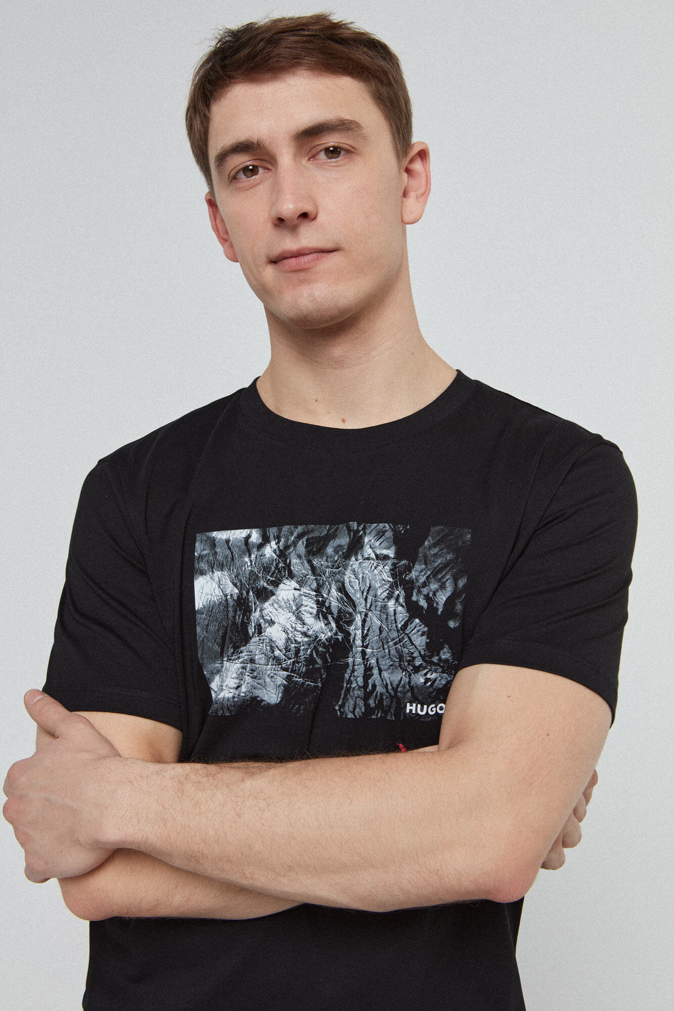 HUGO camiseta cuello redondo negro