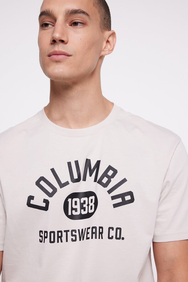 Springfield Camiseta manga corta logo Columbia beige