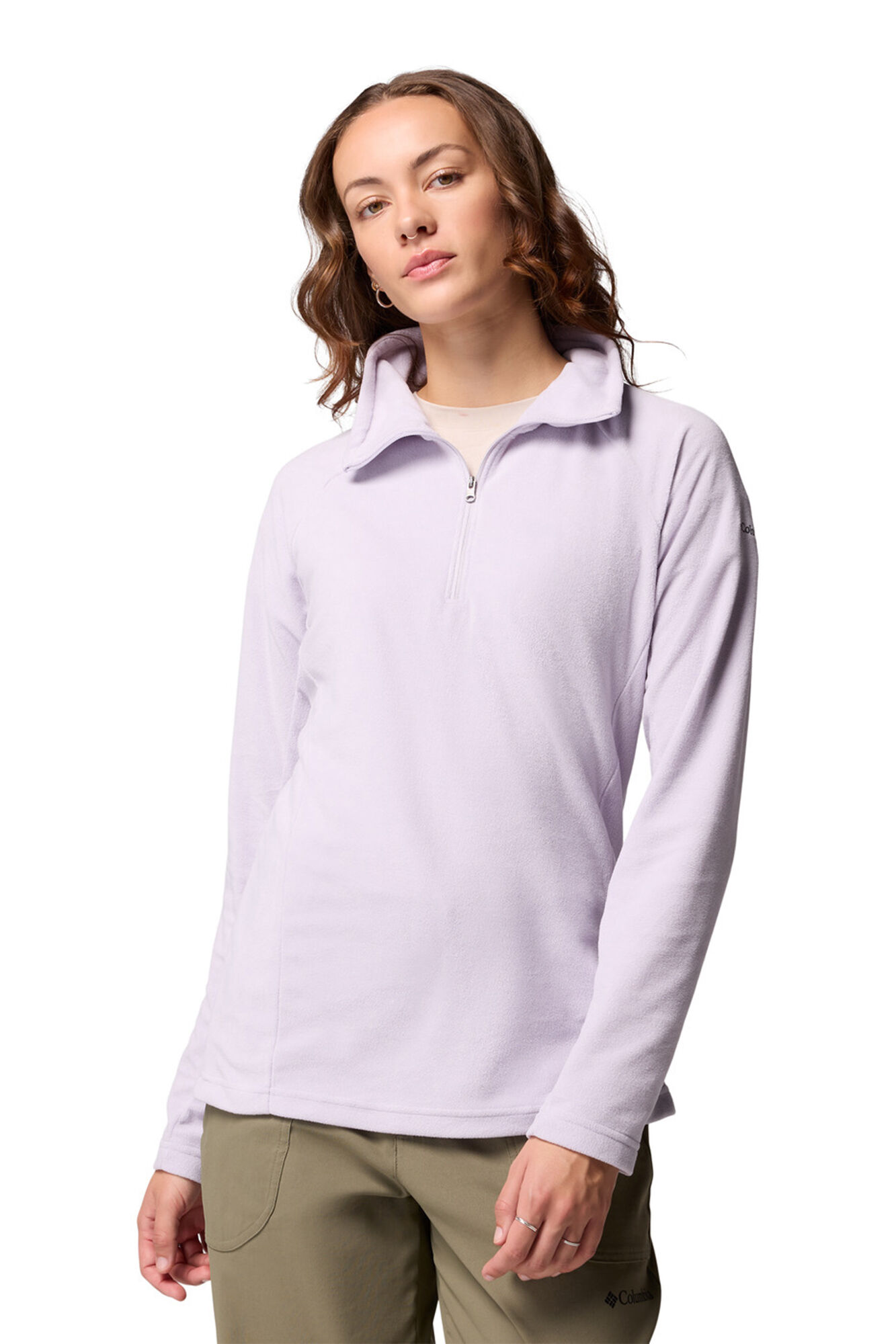 Columbia Forro polar con media cremallera morado/lila