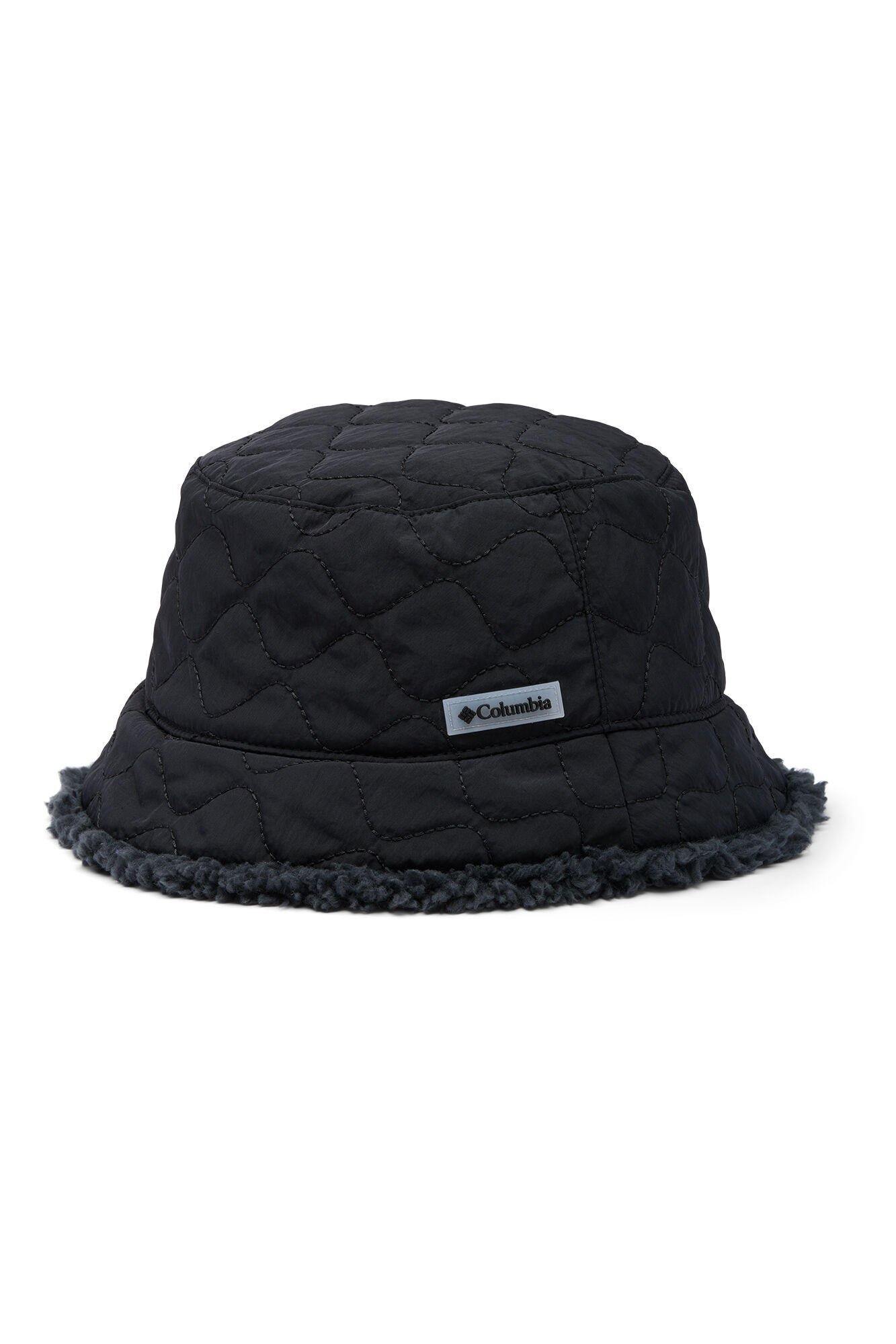 Columbia Chap&eacute;u Bucket Revers&iacute;vel Acolchoado Winter Pass&trade; II Sherpa Forro polar Unissex preto