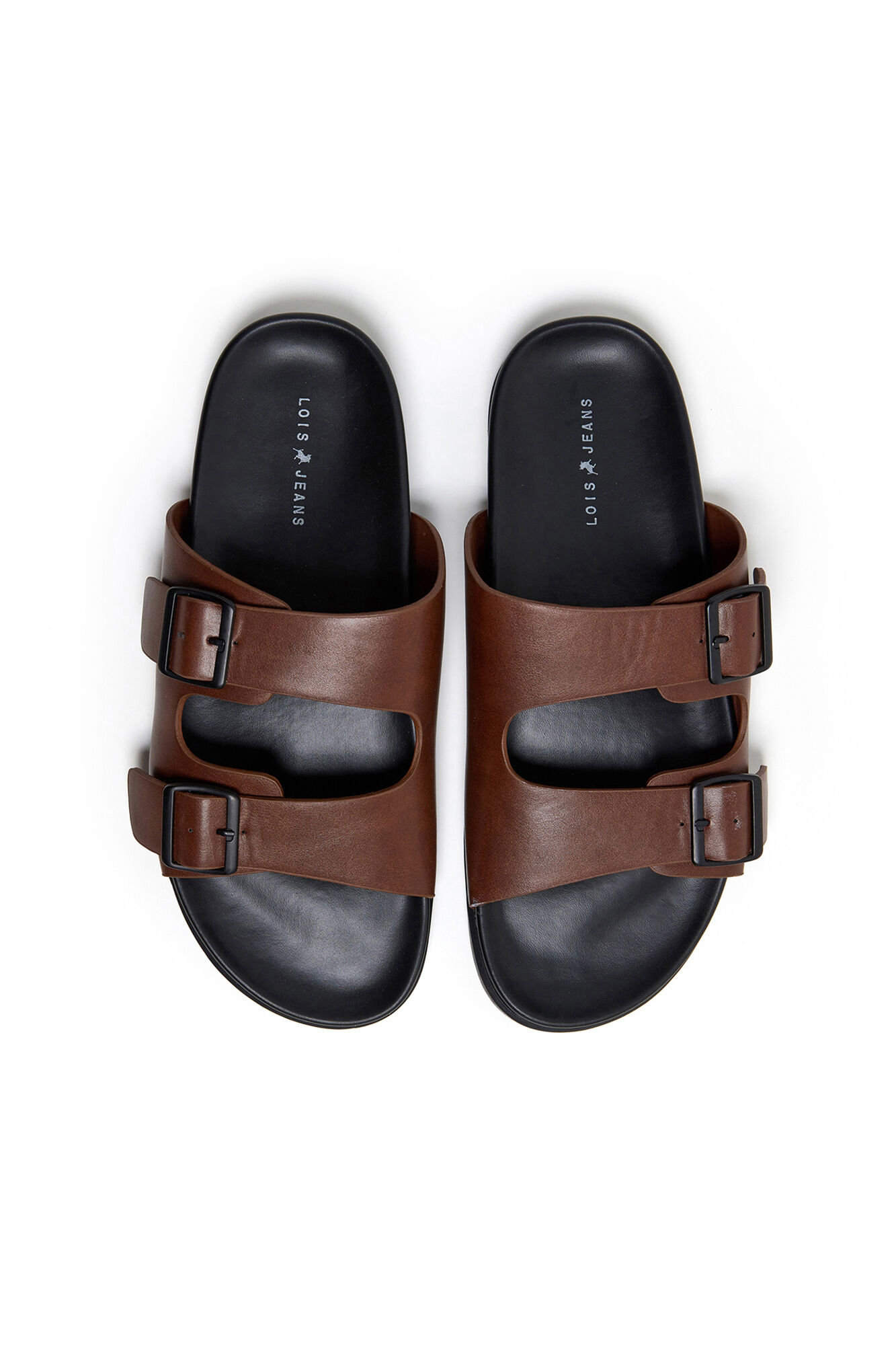 Lois Sandalia casual abierta dos cierre marr&oacute;n