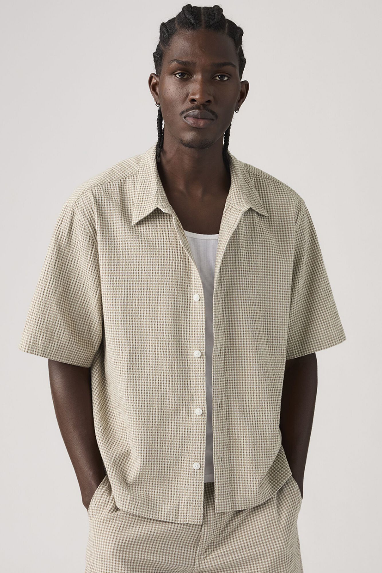 Levi's Camisa crop de manga corta blanco