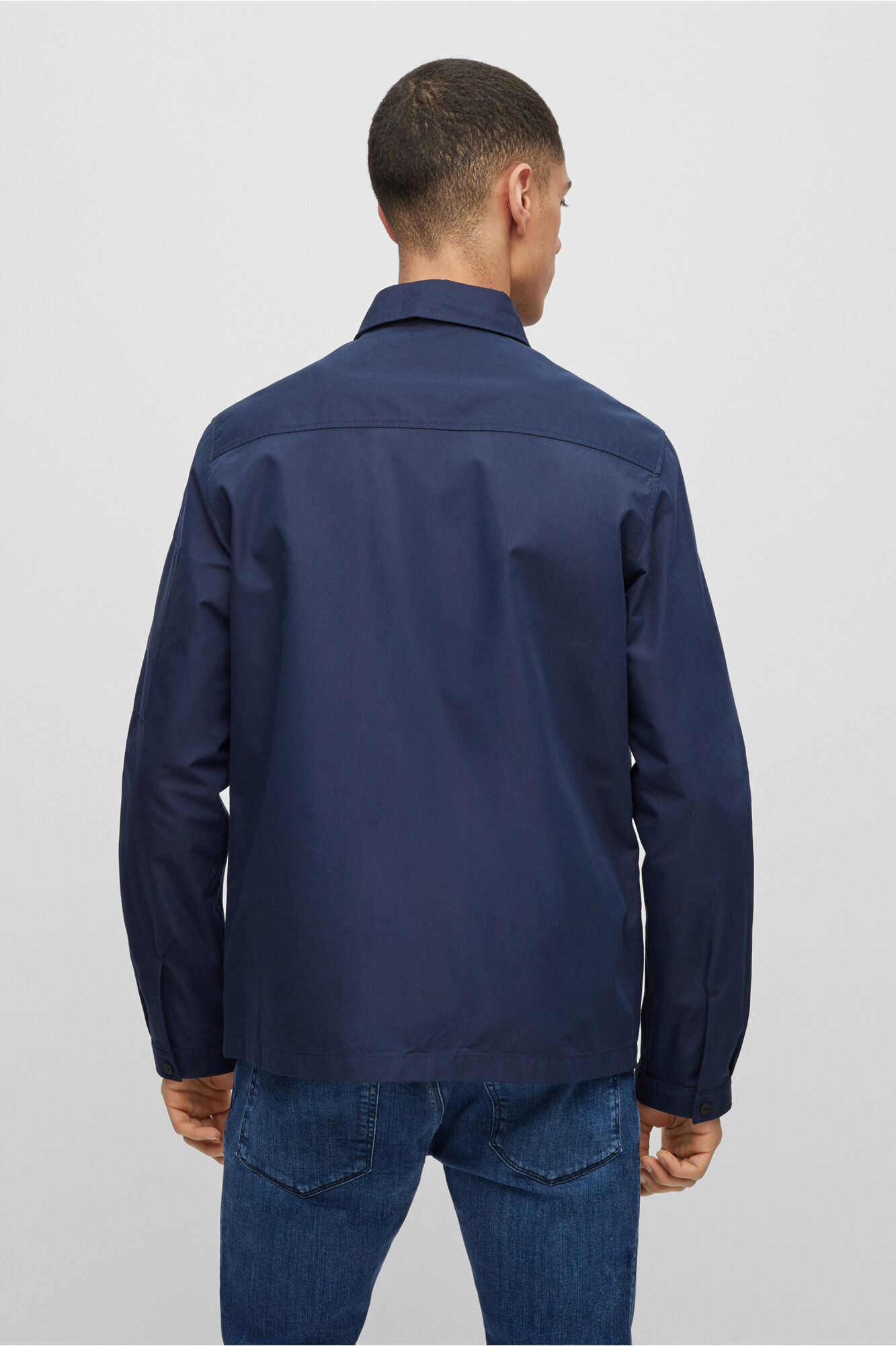 HUGO Canvas overshirt blue