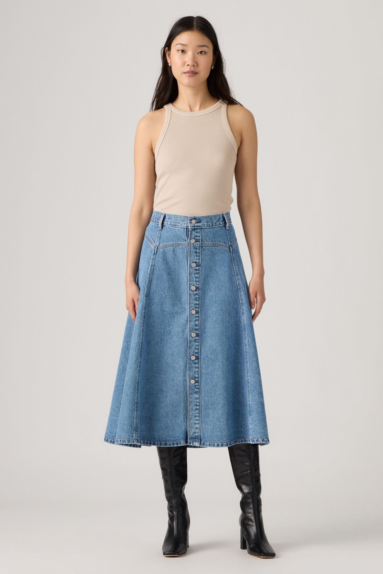 Levi's Falda vaquera midi azul