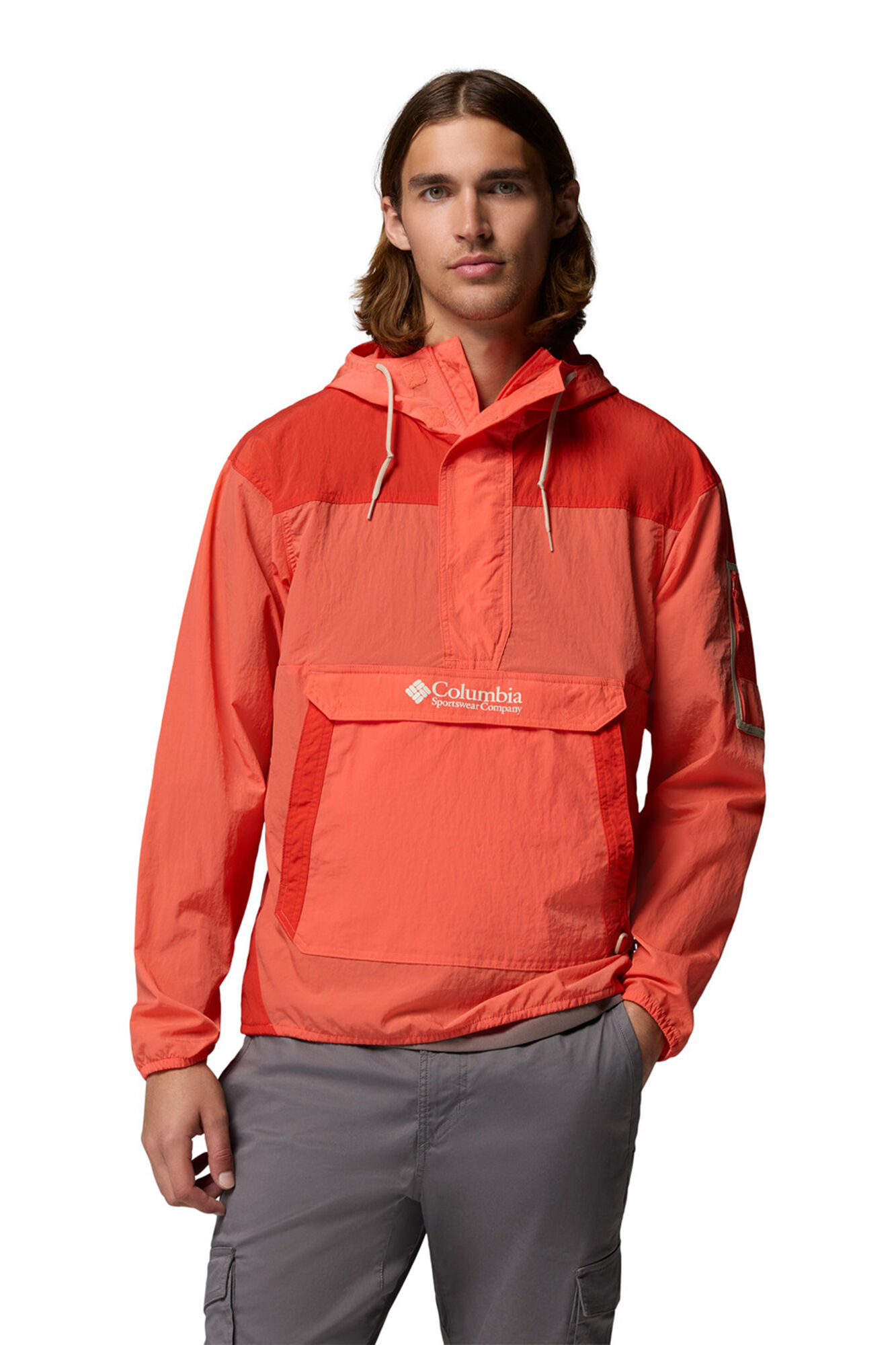 Columbia Anoraque corta-vento vermelho