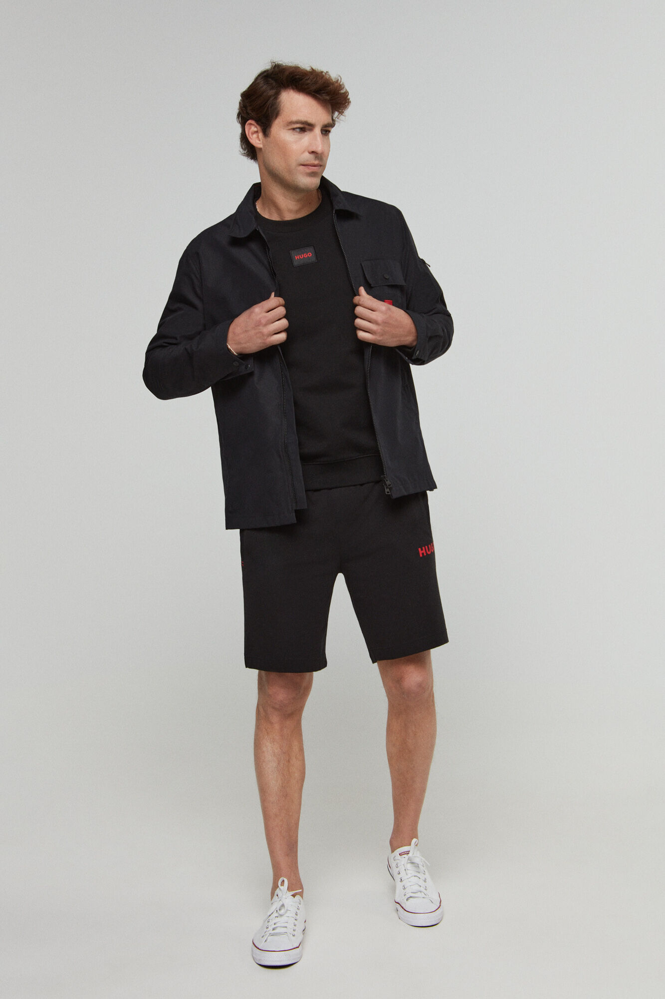 HUGO Canvas overshirt black