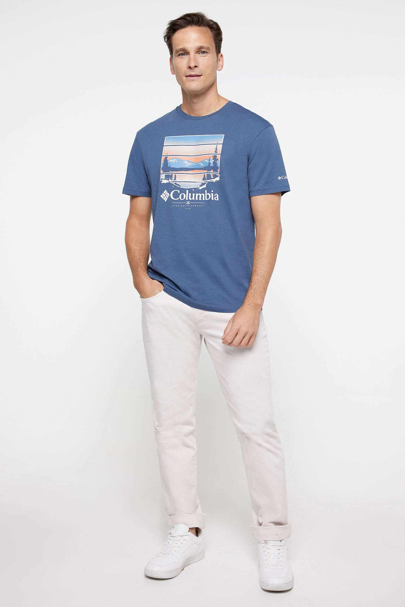 Columbia Camiseta estampada Columbia Path Lake&trade; II para hombre azul