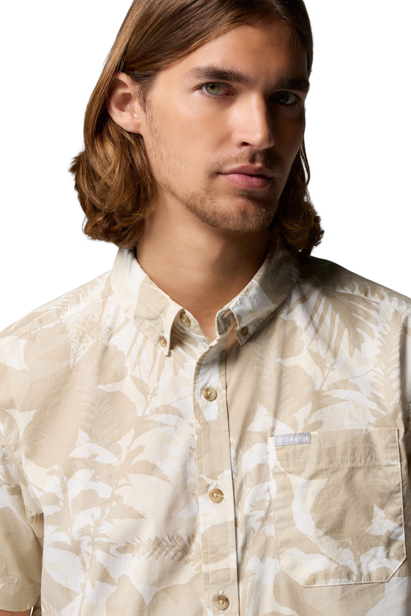 Columbia Camisa estampada de manga corta blanco