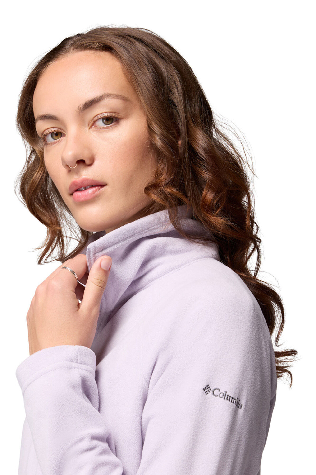 Columbia Forro polar con media cremallera morado/lila