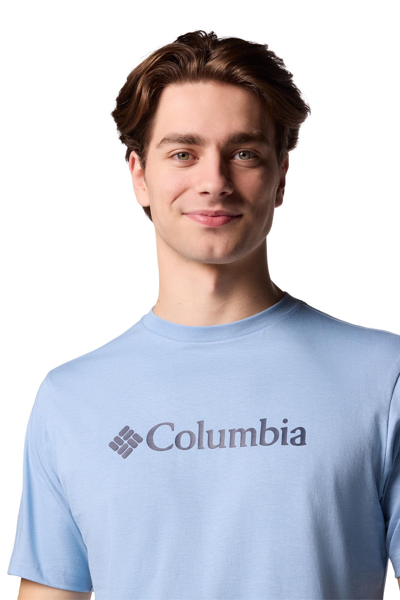 Columbia Camiseta de manga corta de algod&oacute;n org&aacute;nico Basic Logo&trade; de Columbia para hombre azul