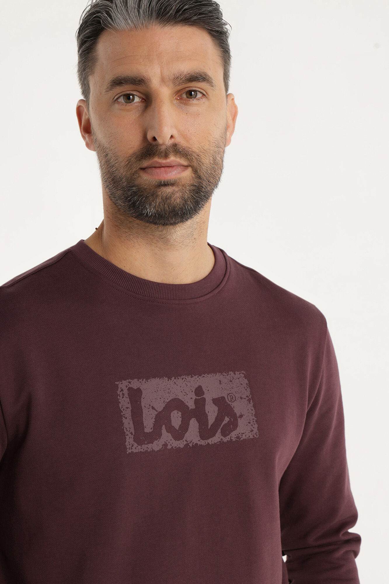 Lois Sudadera Cuello Caja burdeos