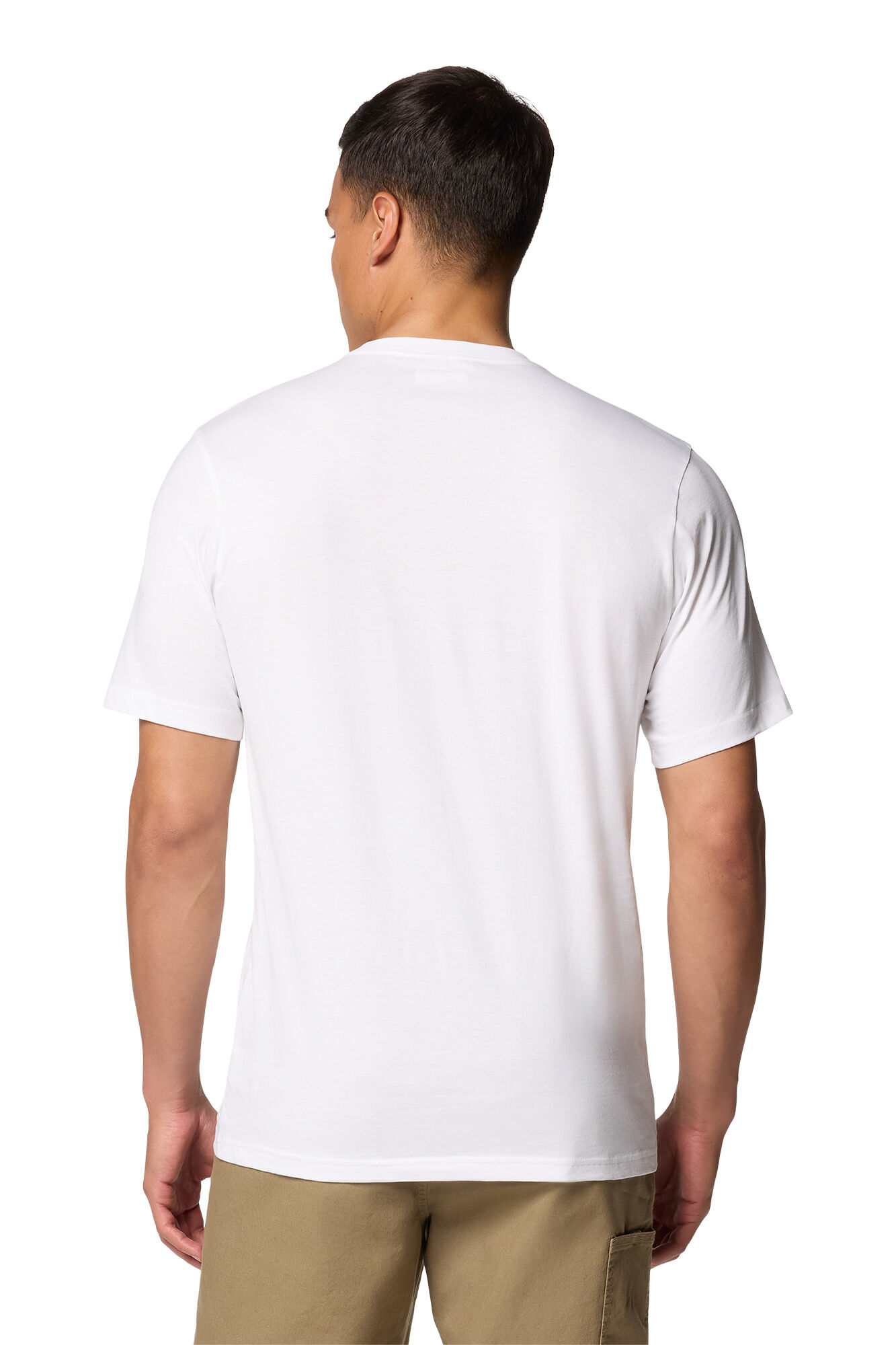 Columbia Camiseta de manga corta de algod&oacute;n org&aacute;nico Basic Logo&trade; de Columbia para hombre blanco