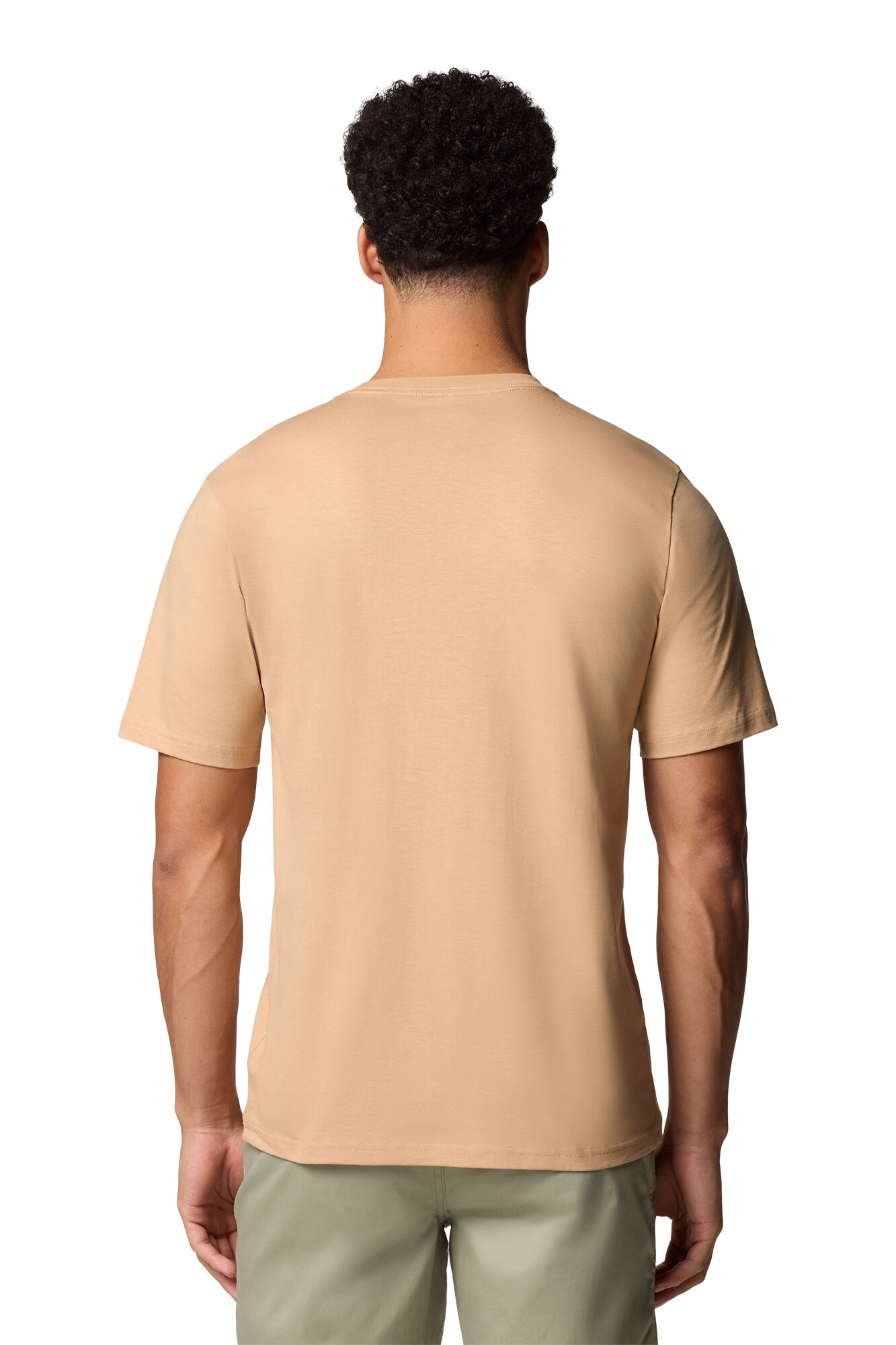 Columbia Camiseta de manga corta de algod&oacute;n org&aacute;nico Basic Logo&trade; de Columbia para hombre beige