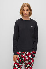 HUGO Camiseta de manga larga negro