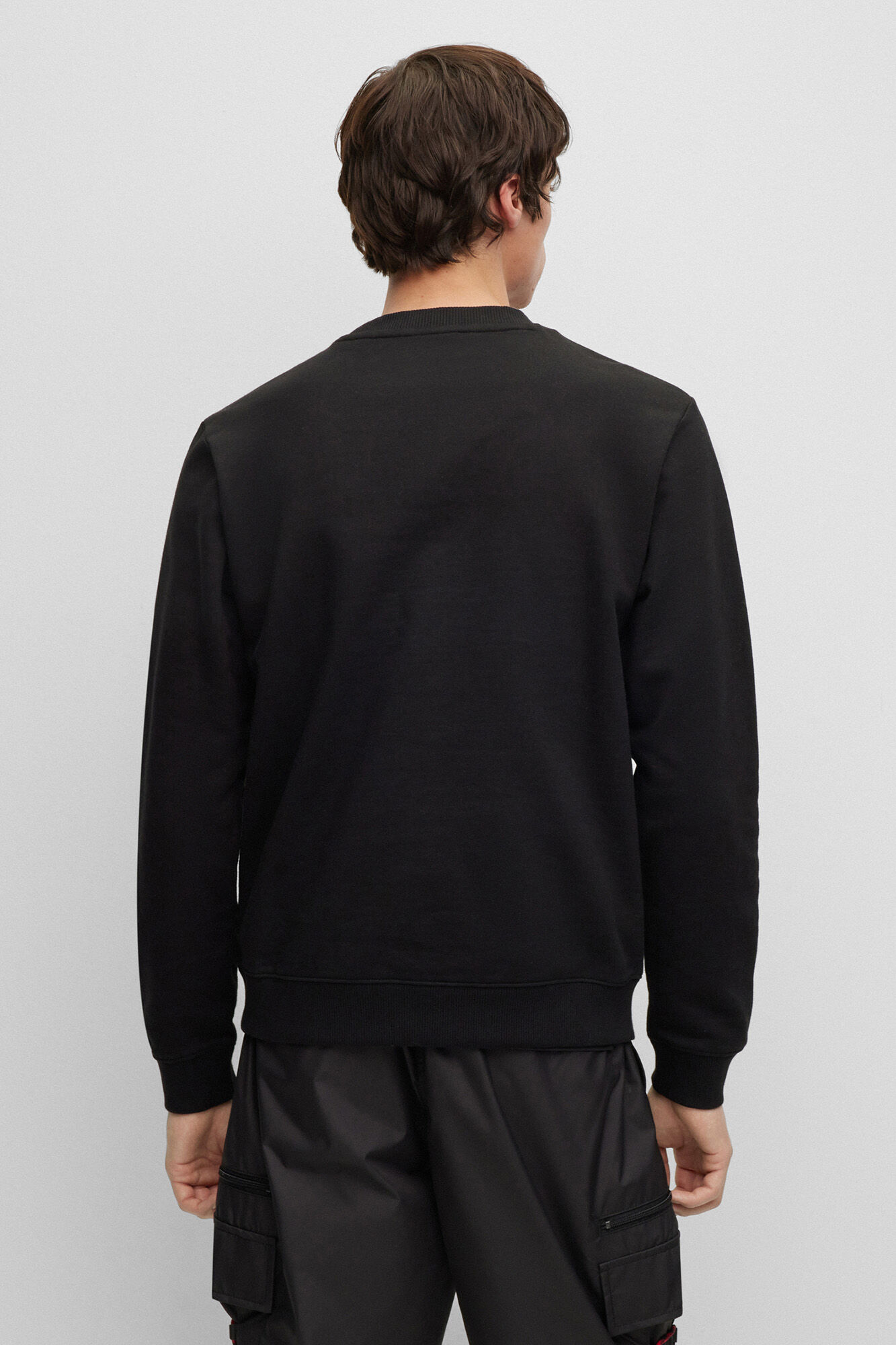 HUGO Cotton-terry sweatshirt black