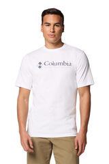 Columbia Camiseta de manga corta de algod&oacute;n org&aacute;nico Basic Logo&trade; de Columbia para hombre blanco
