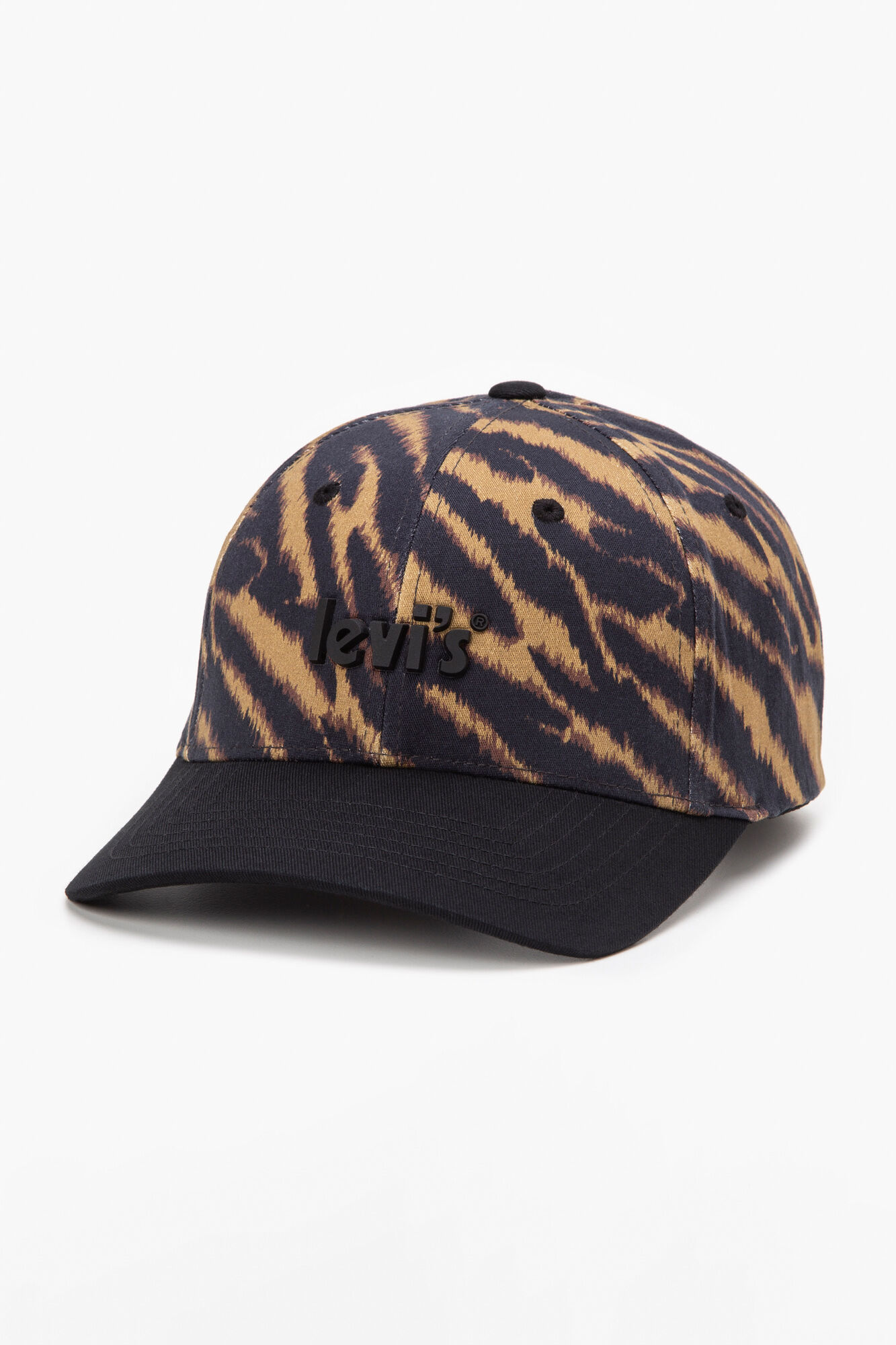 Levi's Gorra Flexfit&reg; con logotipo poster animal print marr&oacute;n