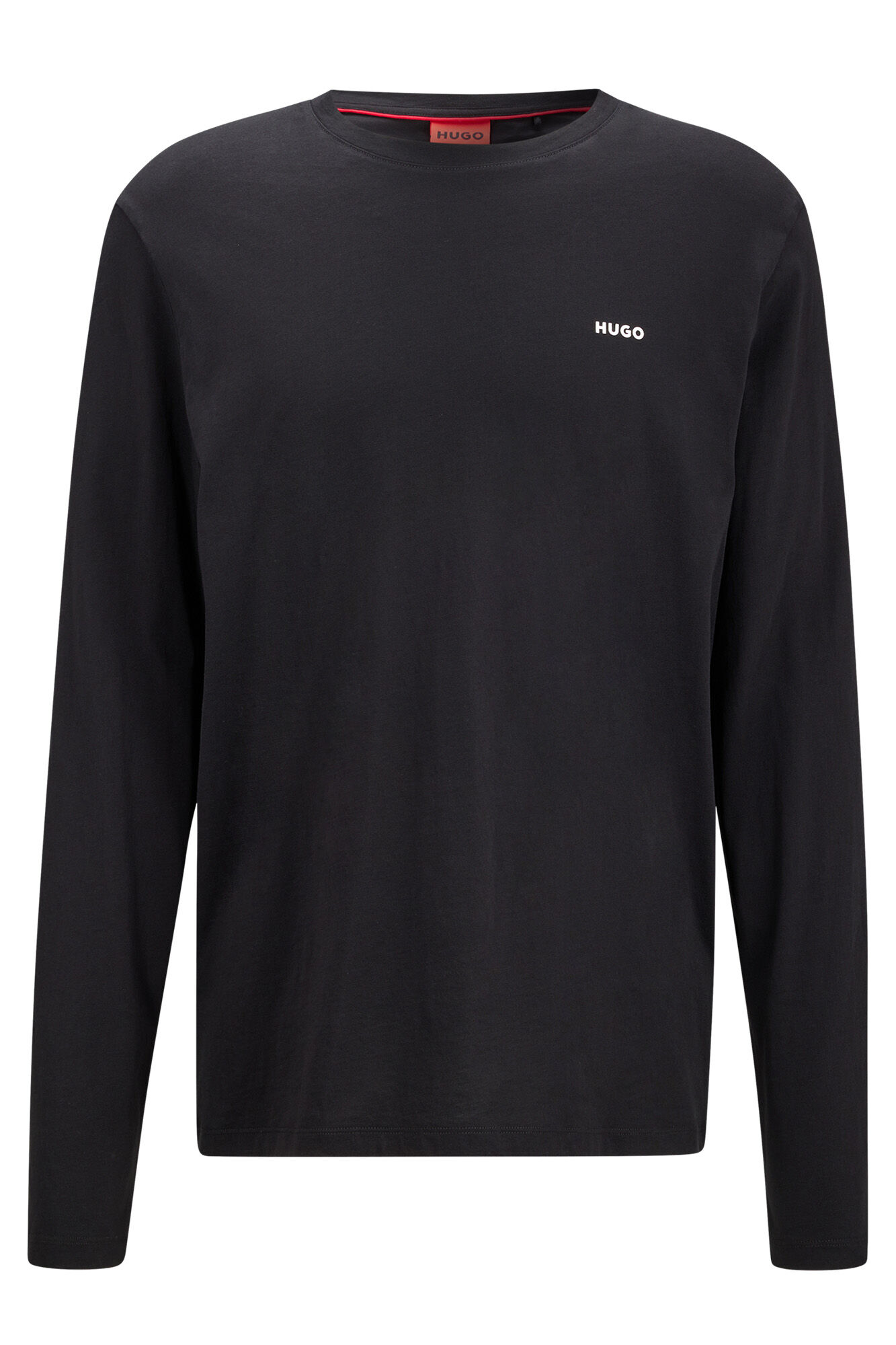 HUGO Camiseta de manga larga negro
