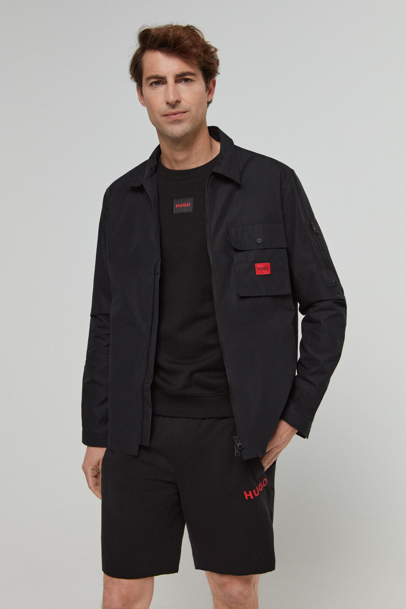 HUGO Canvas overshirt black