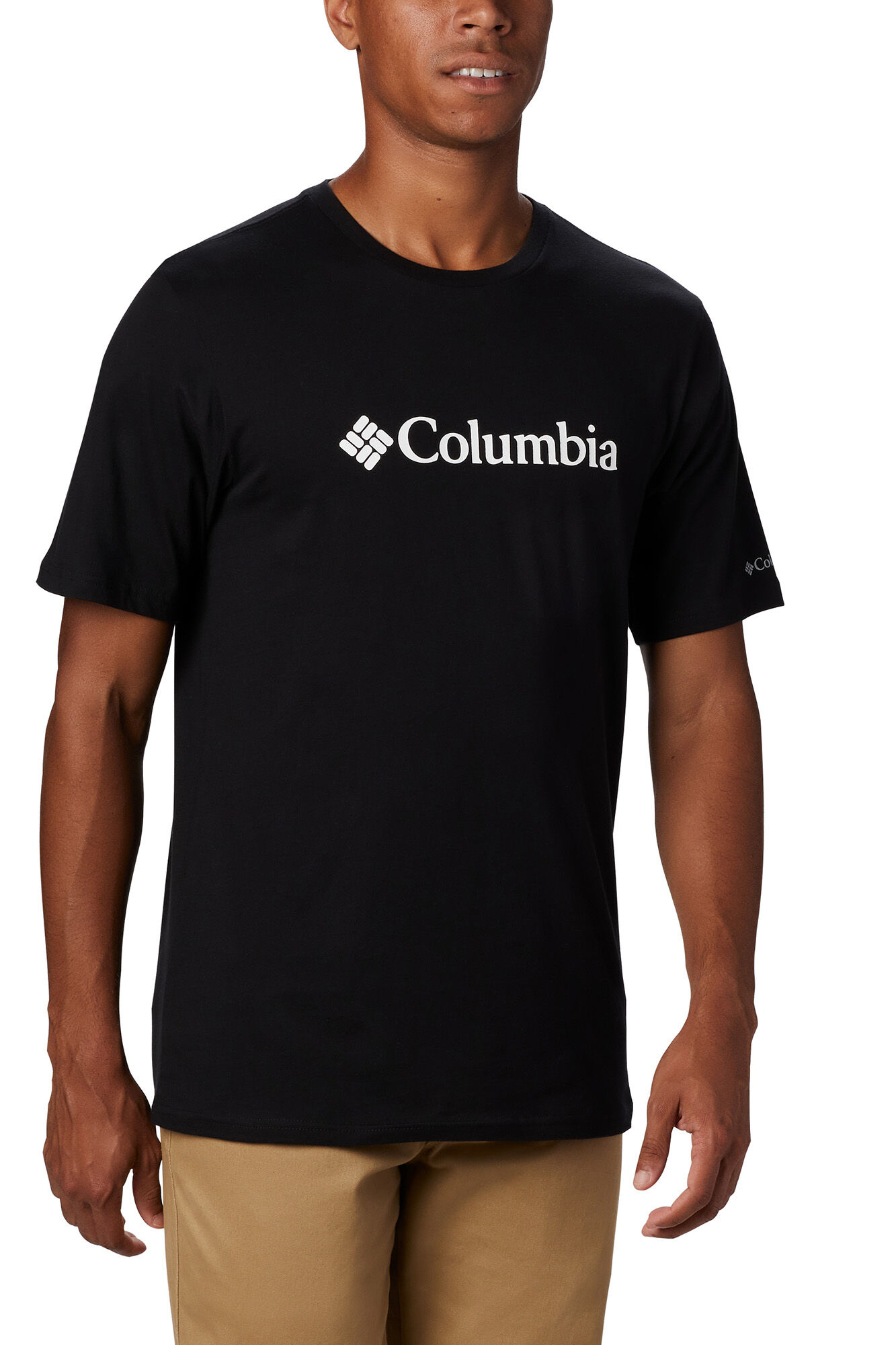 Columbia Camiseta de manga corta de algod&oacute;n org&aacute;nico Basic Logo&trade; de Columbia para hombre negro