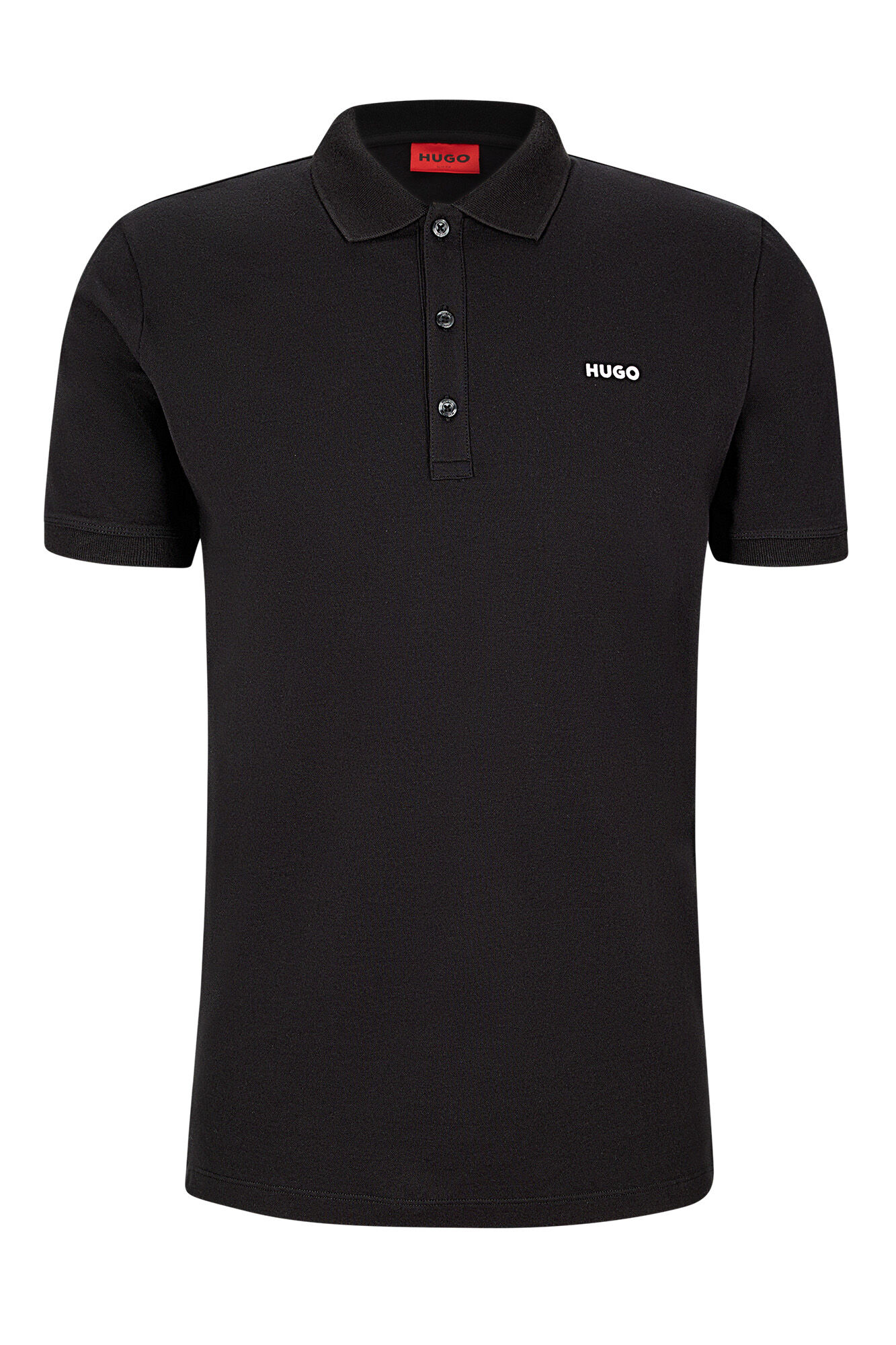 HUGO Polo de manga corta negro