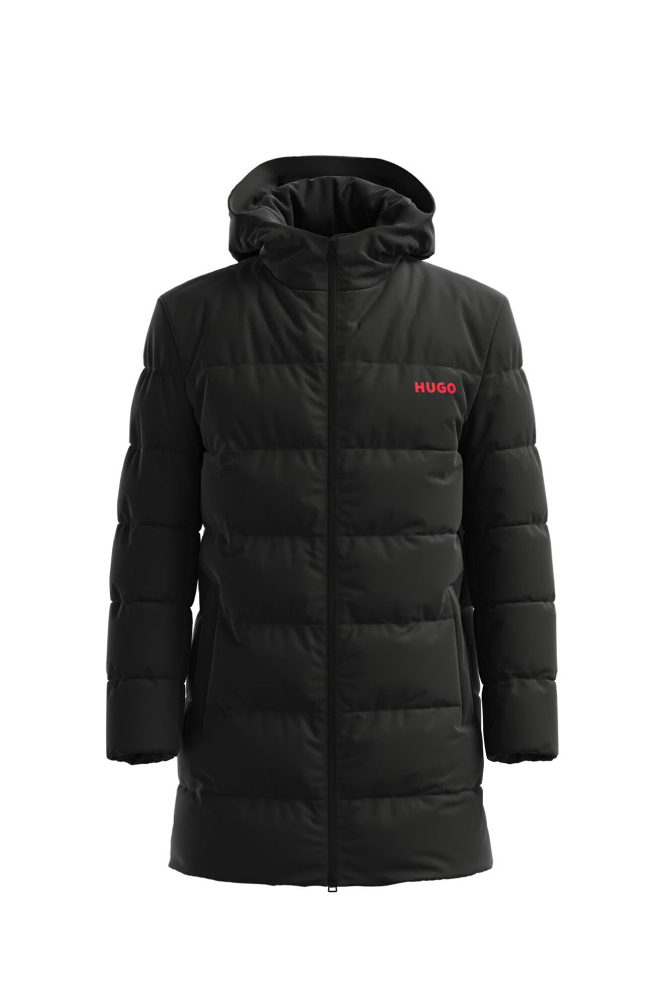 HUGO Sobretudo com capuz preto