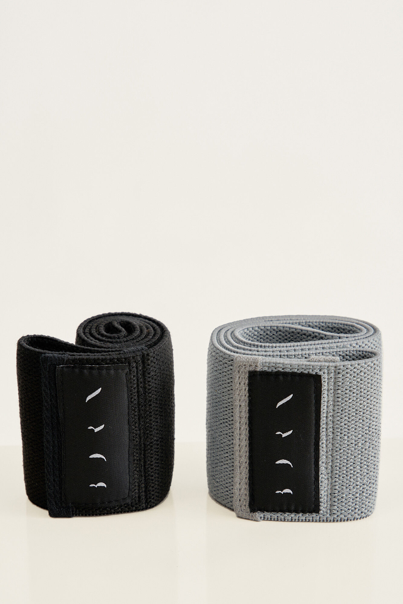 Born Living Yoga Black & Medium Grey Resistance Bands printed