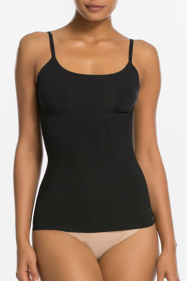 Camiseta reductora escote natural negra Spanx, Camisetas deportivas de  mujer
