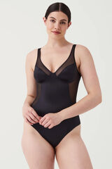Spanx Body tanga de compresi&oacute;n tul y sat&eacute;n Shaping satin  negro